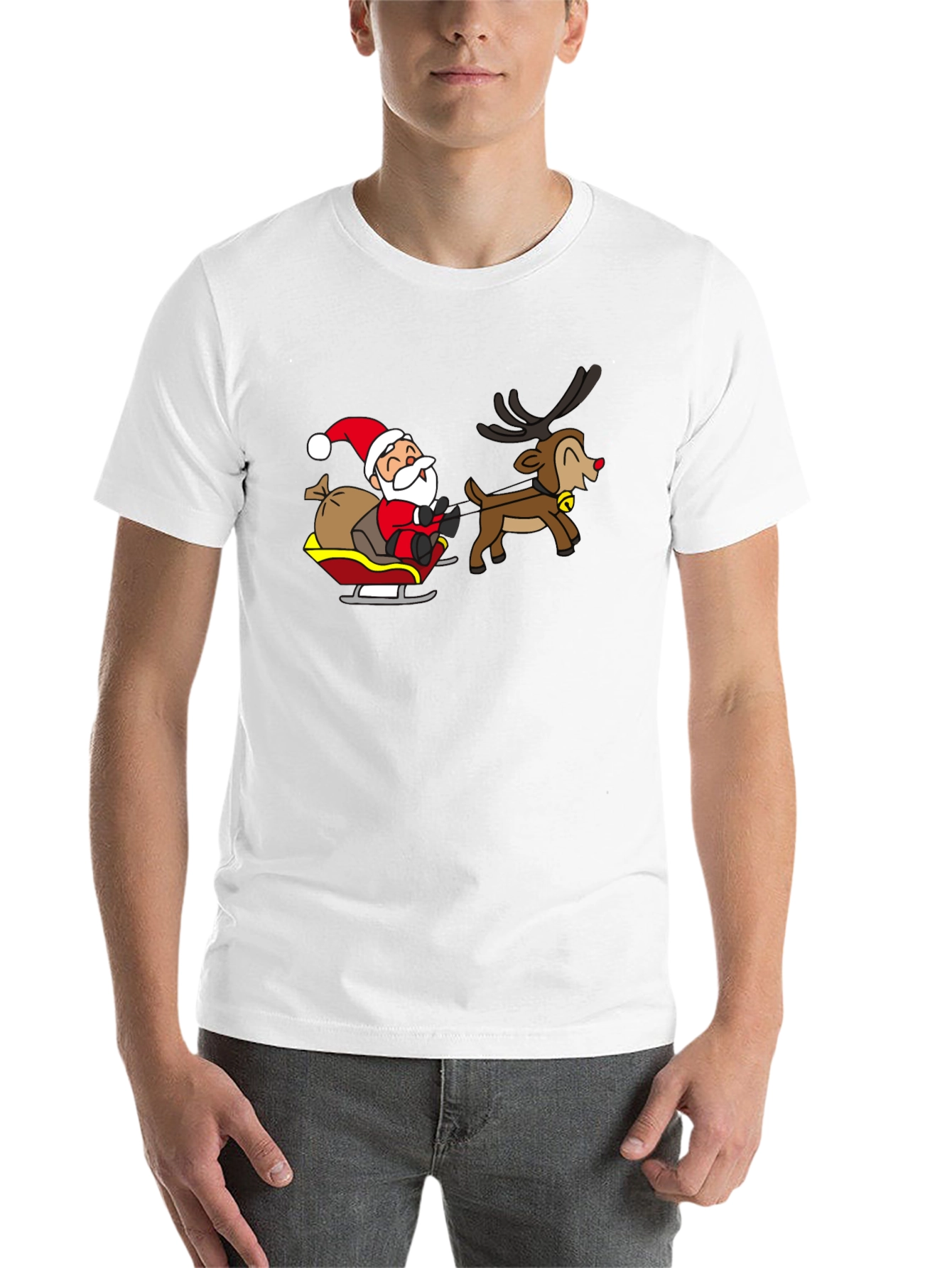 Black Santa & Reindeer Black Graphic Tee view 14