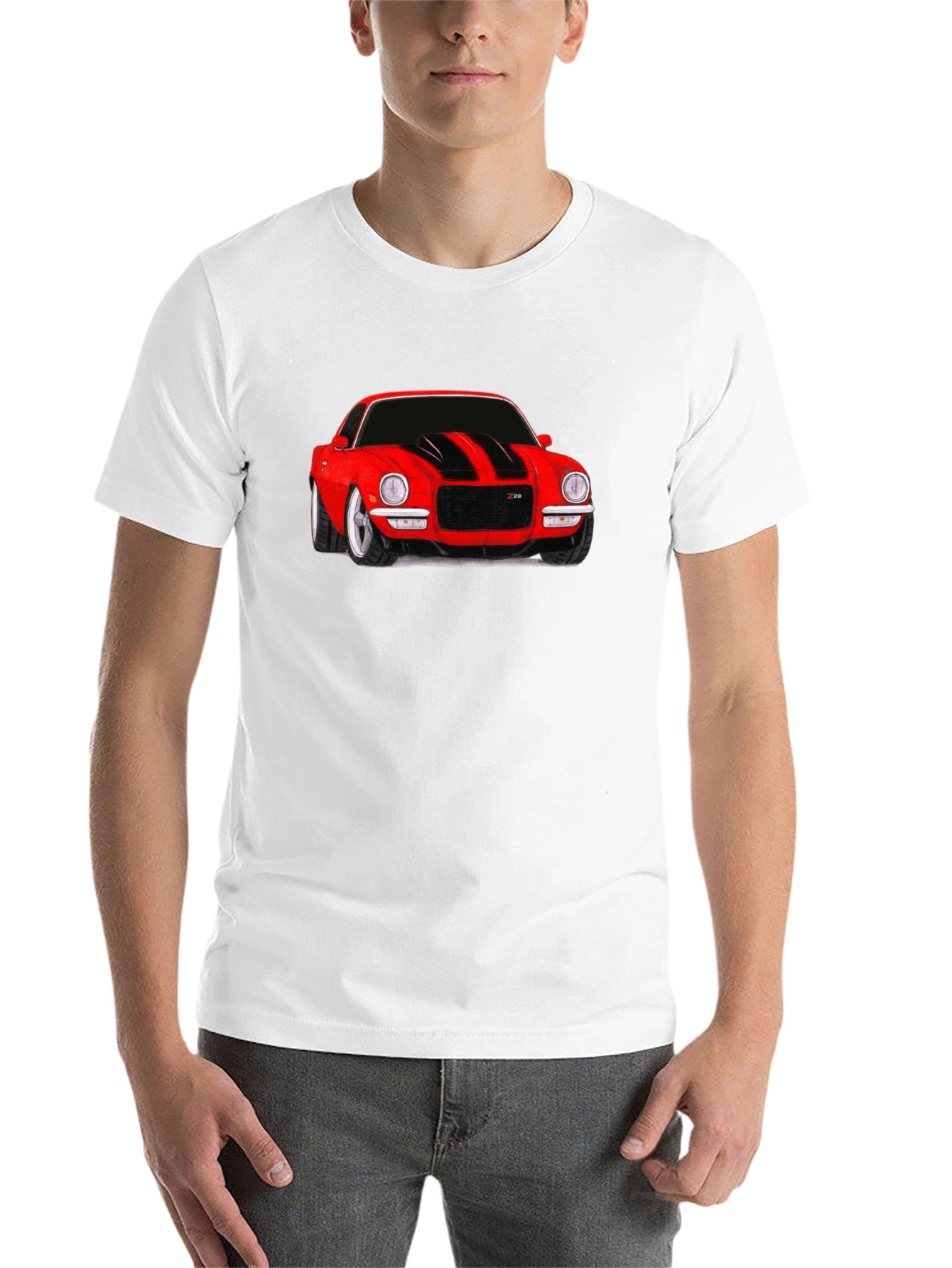 Black Classic Red Car Graphic Tee - Black view 14