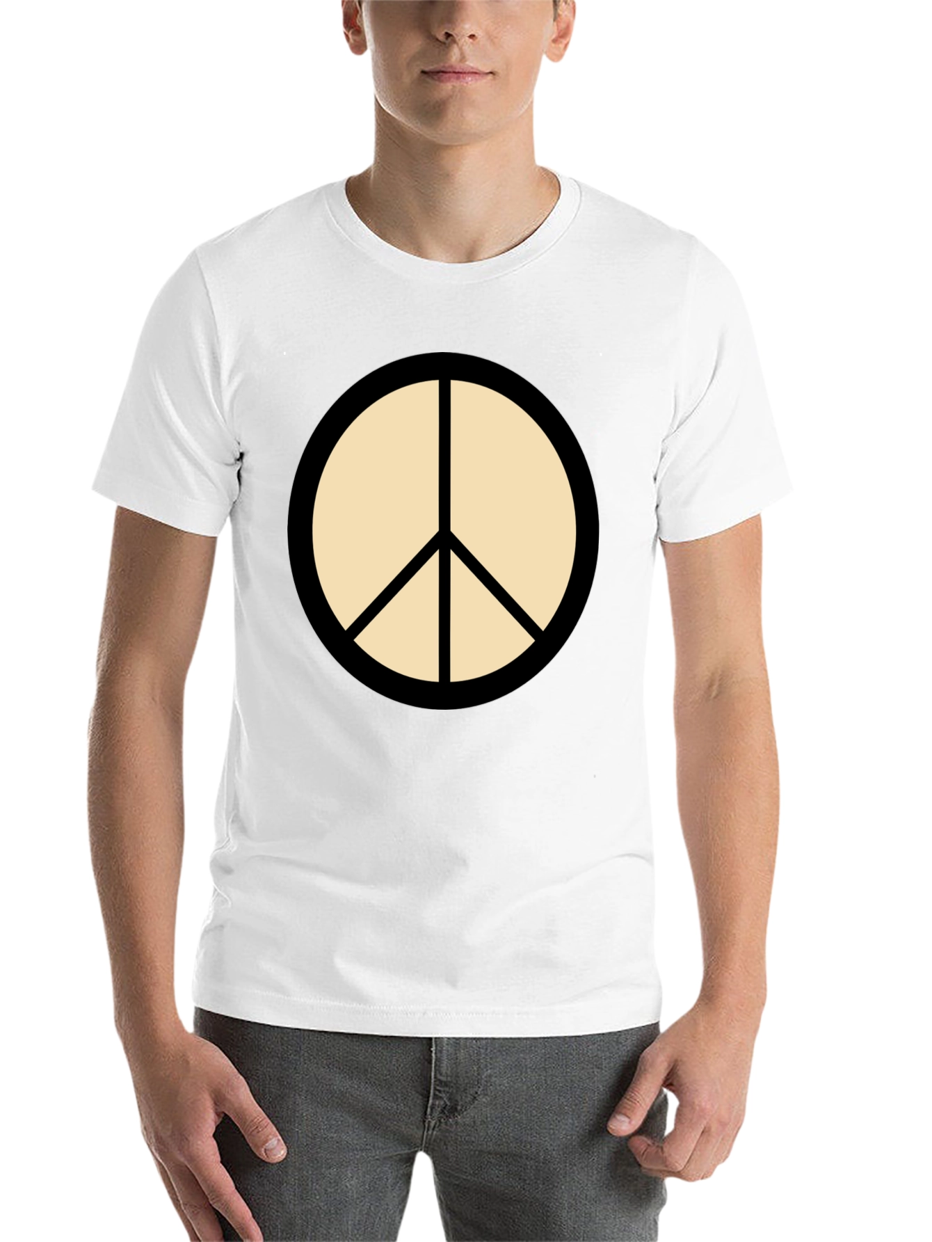 Black Peace Sign T-Shirt - Stylish & Comfortable Casual Wear view 14