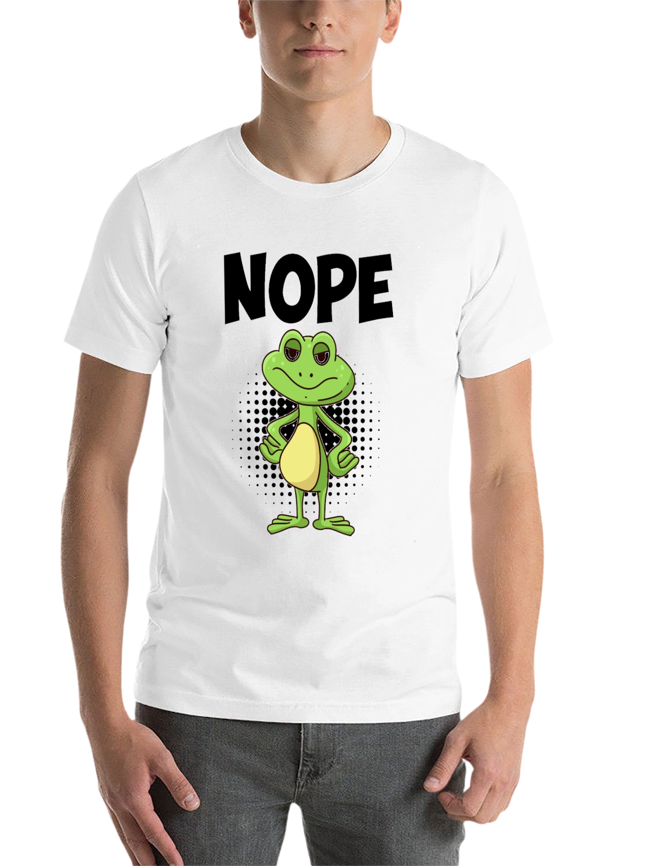 Black Nope Frog Graphic Tee - Men's Black T-Shirt view 14