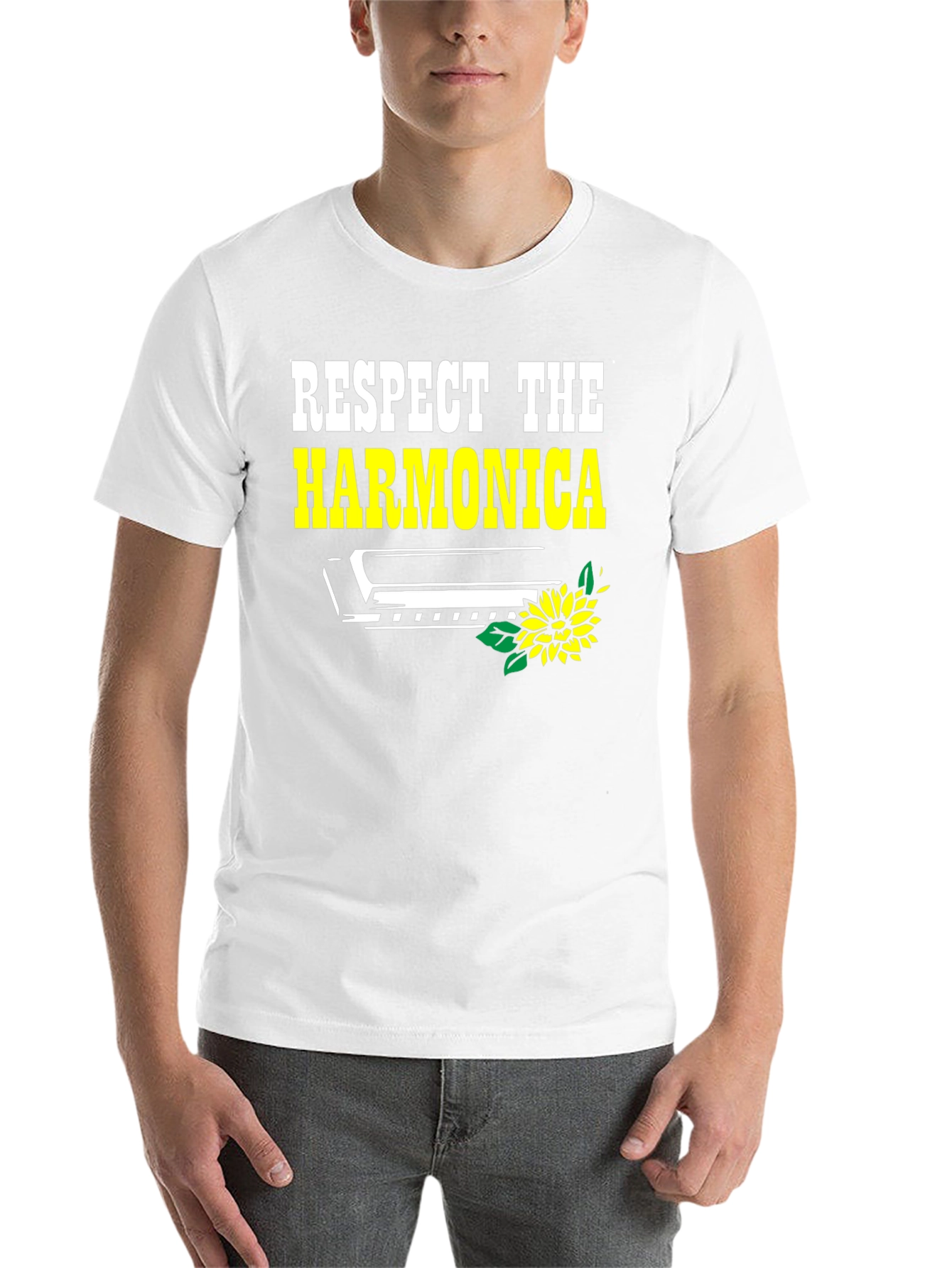 Black Respect the Harmonica Graphic Tee view 14