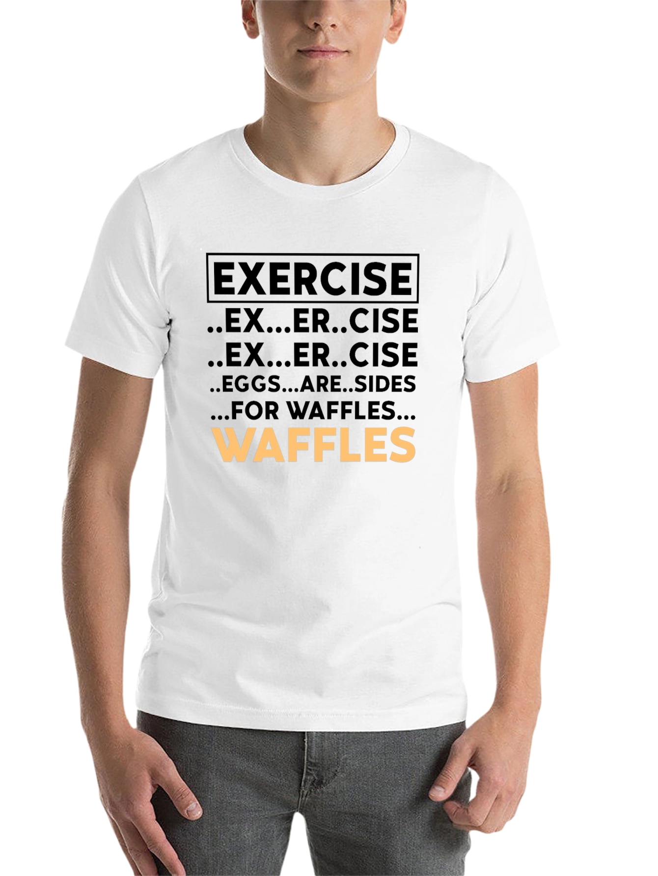 Black Exercise Waffles Graphic Tee view 14