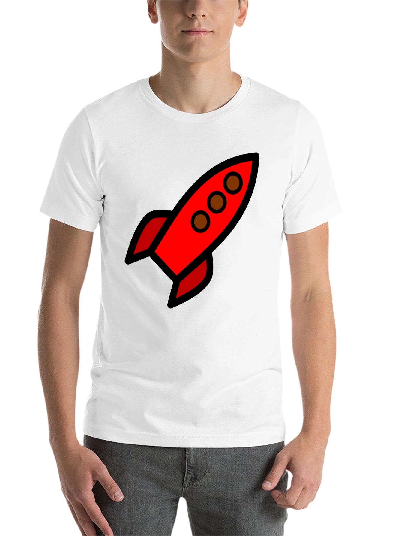 Black Retro Rocket Black T-Shirt view 14