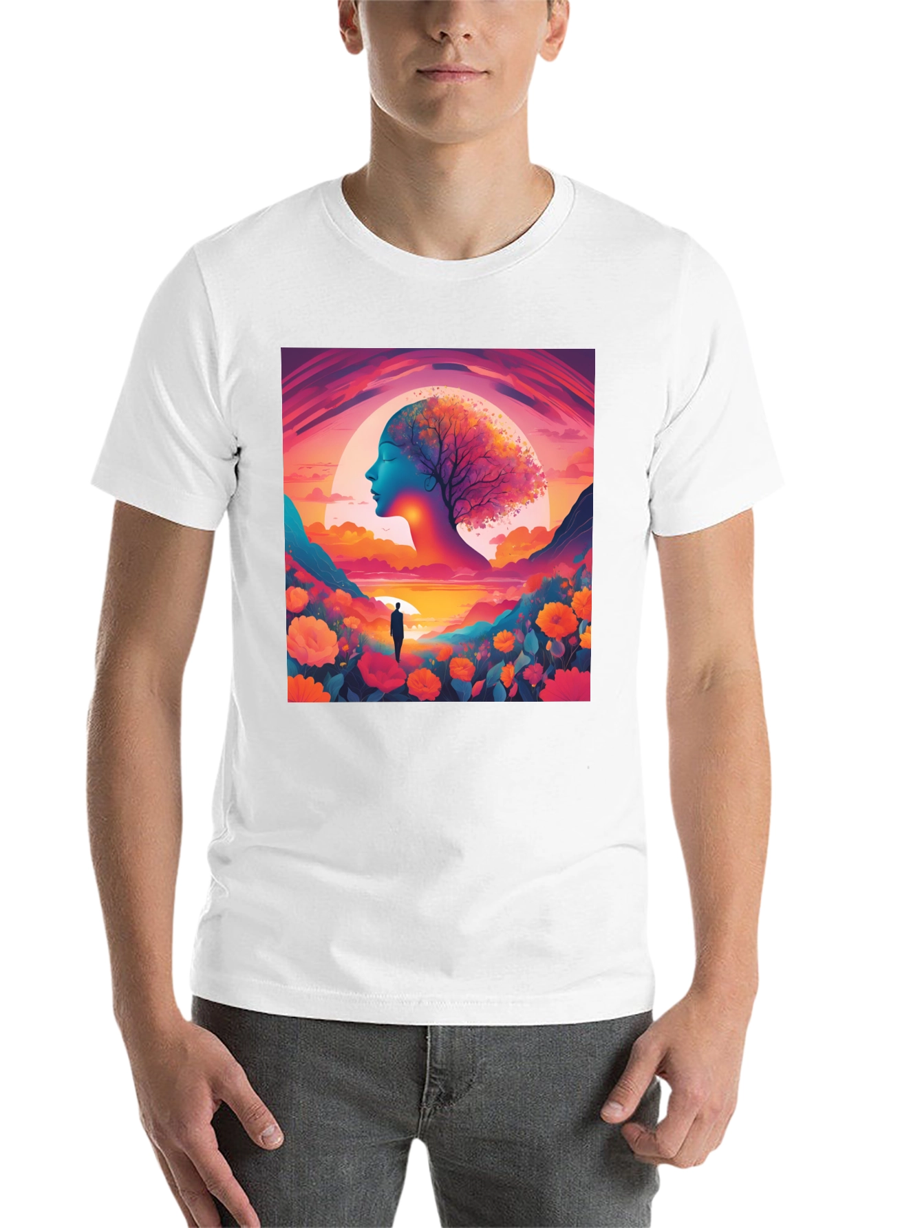Black Nature's Dream T-Shirt - Artistic Graphic Tee view 14
