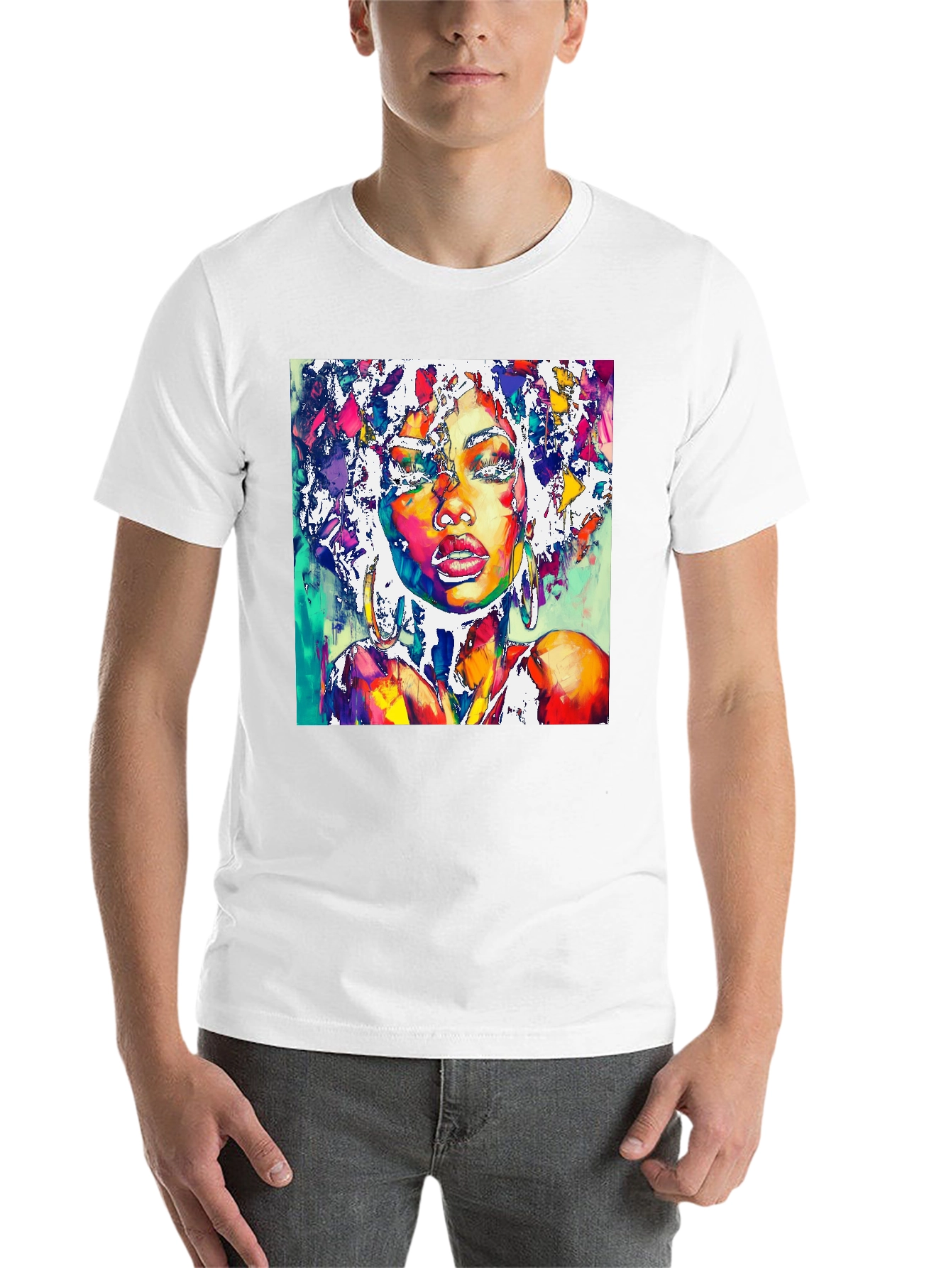 Black Vibrant Woman Portrait Graphic T-Shirt view 14