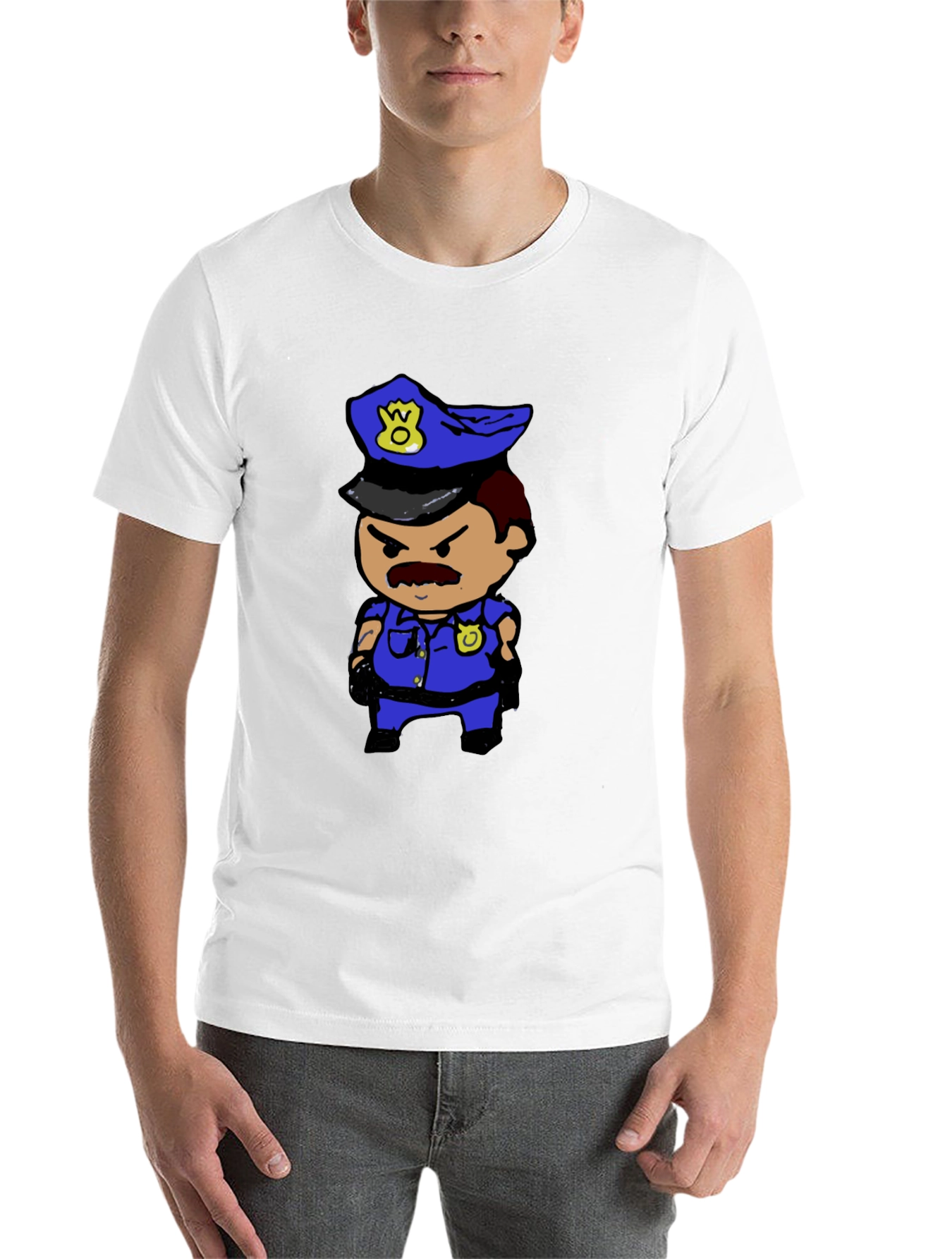 Black Cartoon Cop T-Shirt view 14