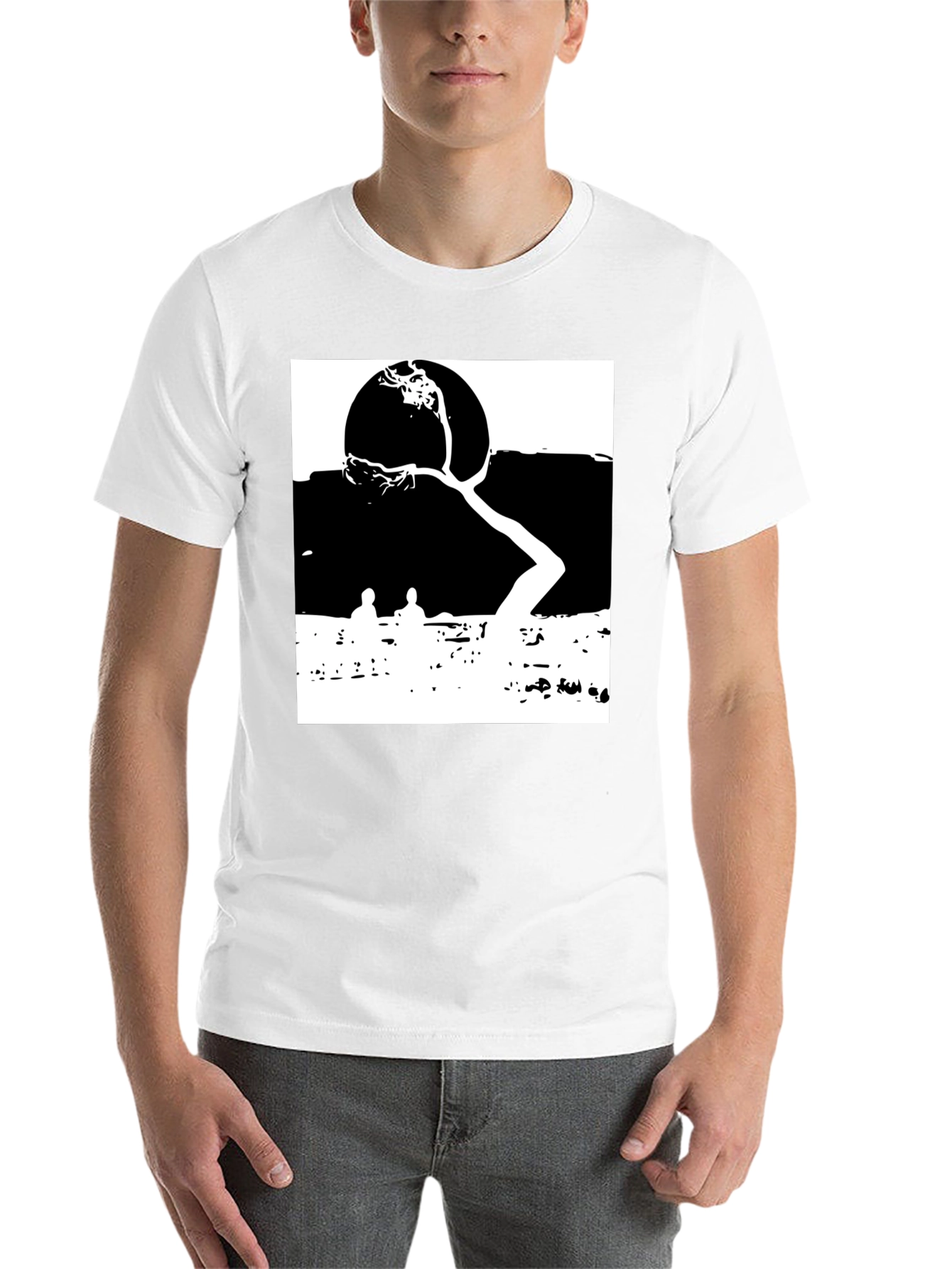Abstract Nature Graphic Black T-Shirt - 14