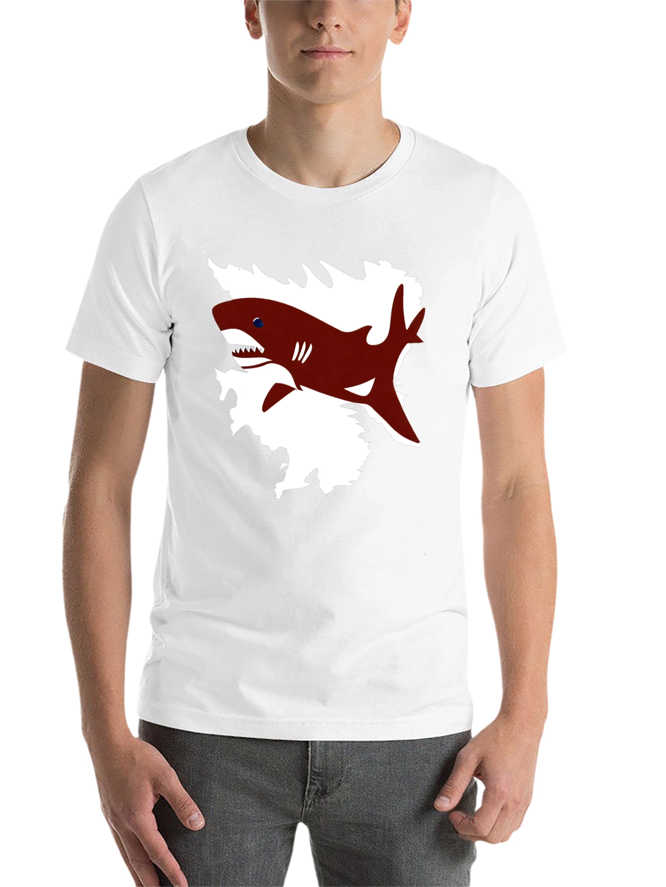 Black Shark Graphic Print Black T-Shirt view 14