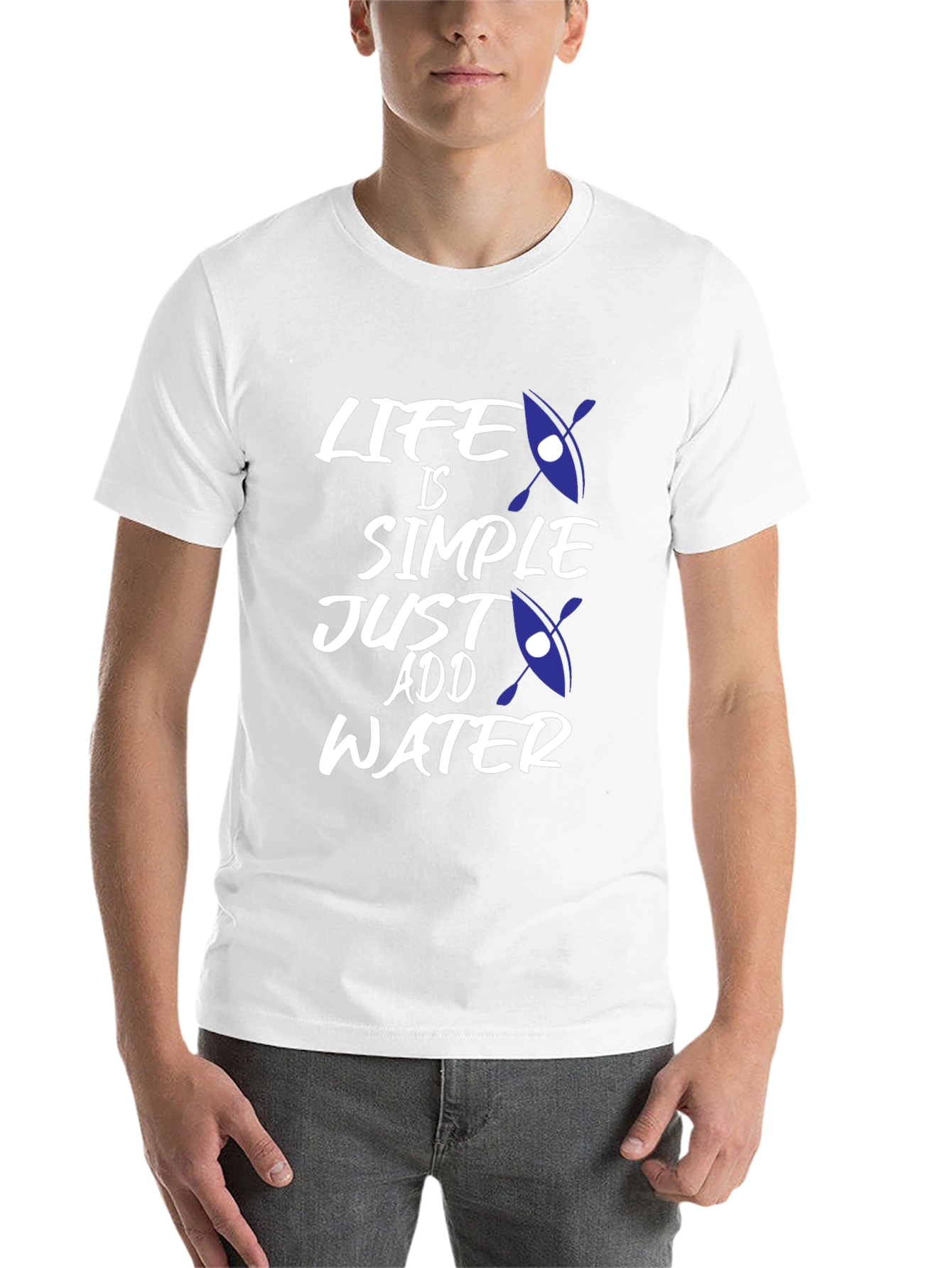 Black Life is Simple, Just Add Water T-Shirt - Kayak Design view 14