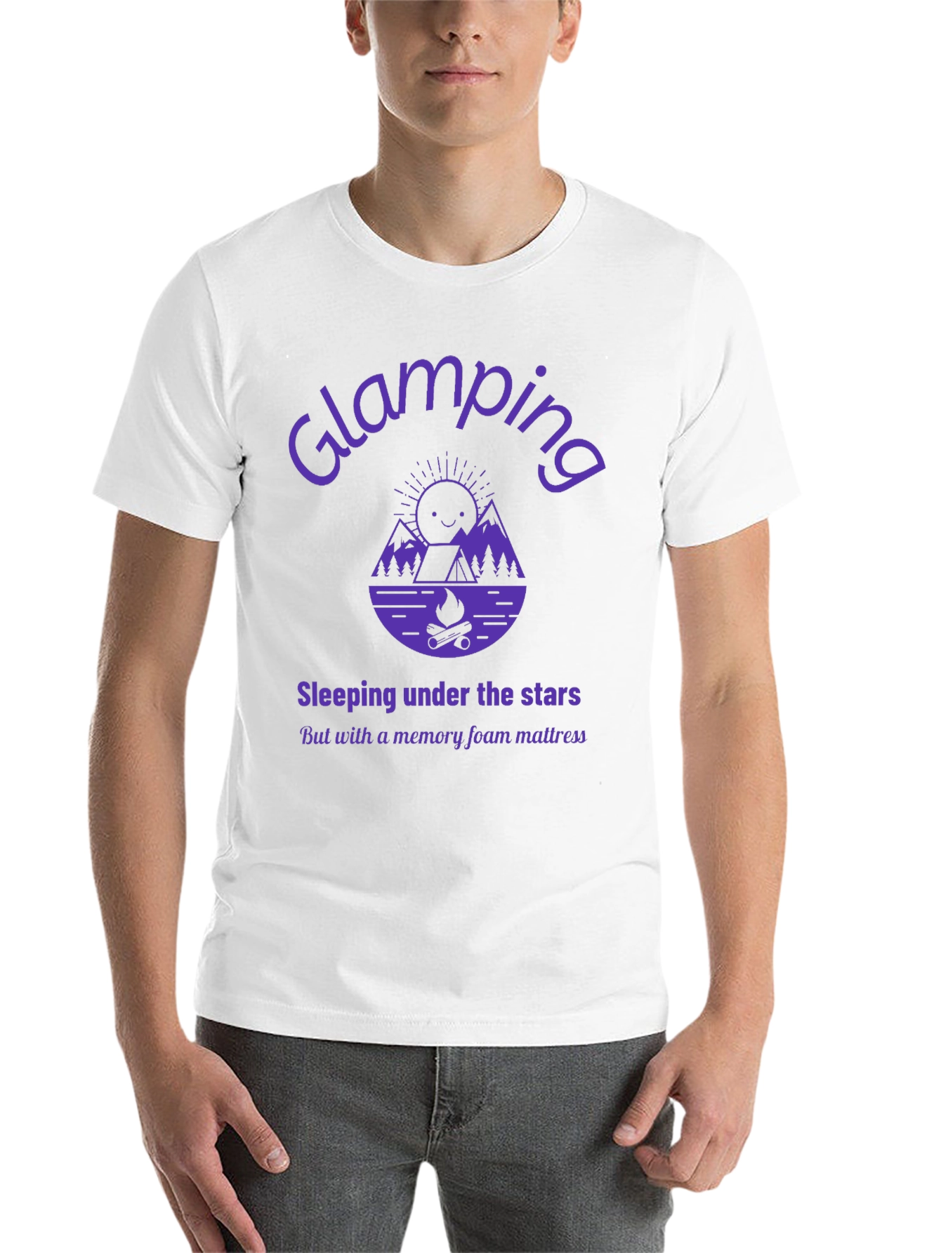 Black Glamping Graphic Tee - Sleeping Under the Stars view 14