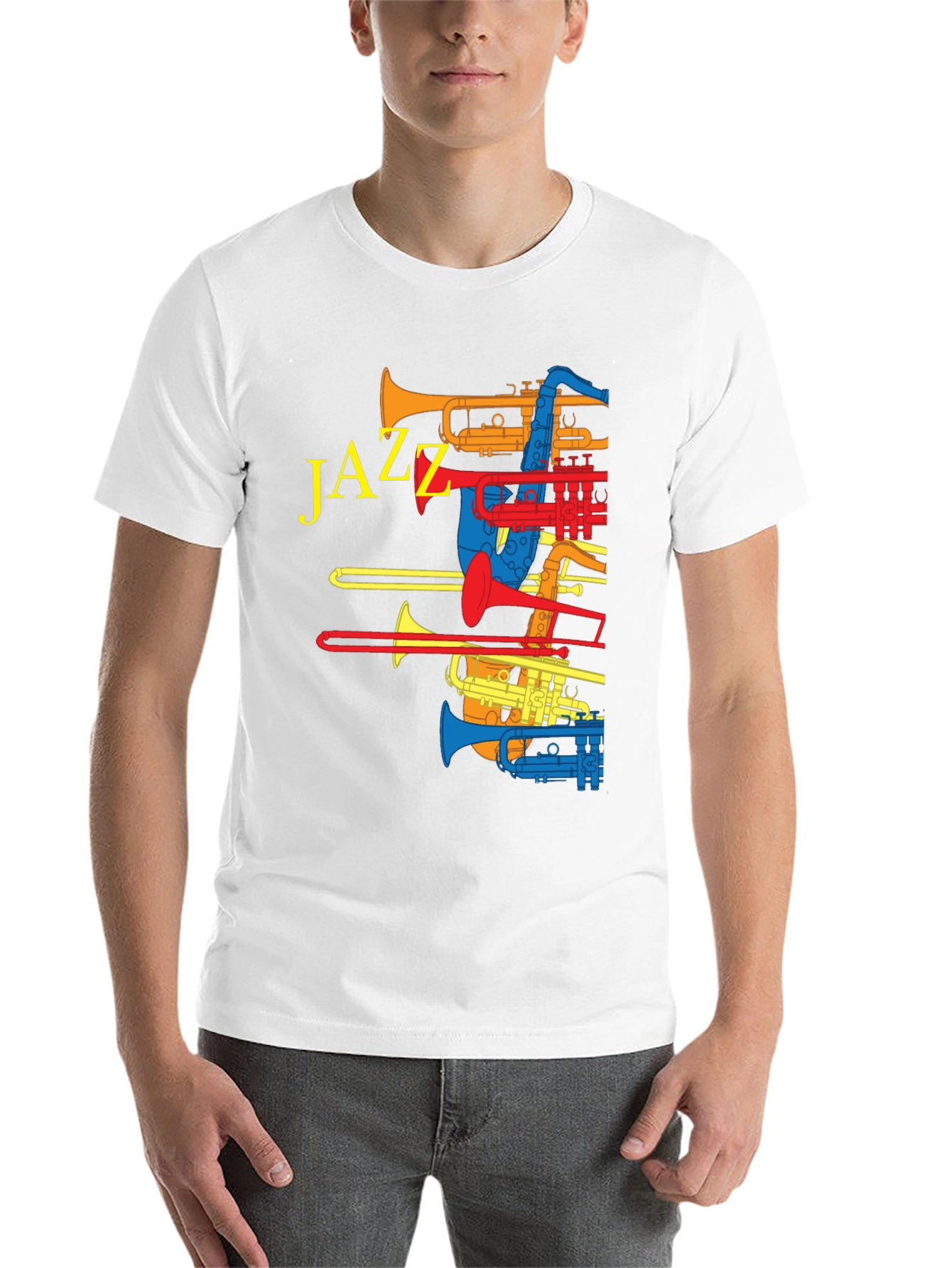 Black Jazz Instrument T-Shirt - Colorful Music Tee view 14