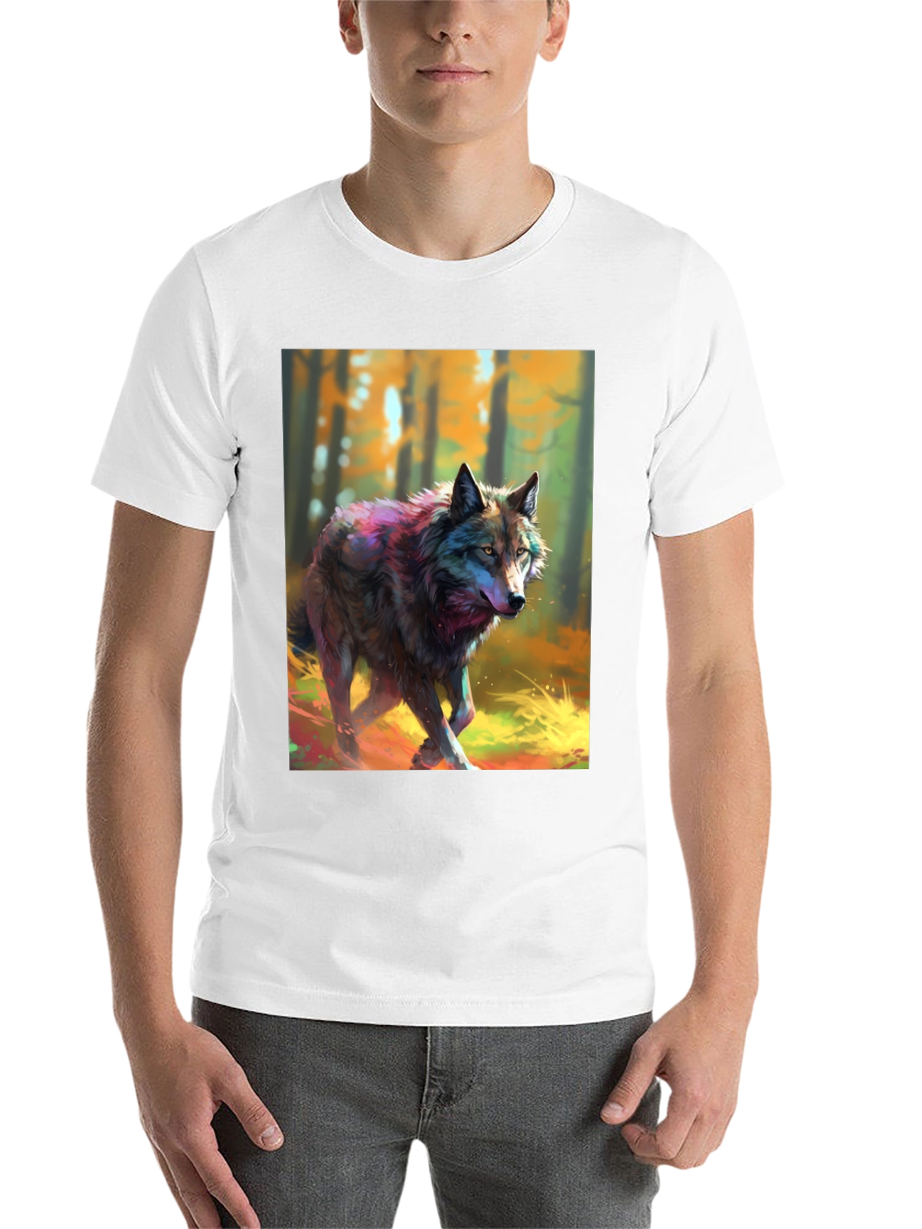 Black Wolf Graphic Tee - Black Cotton Blend view 14