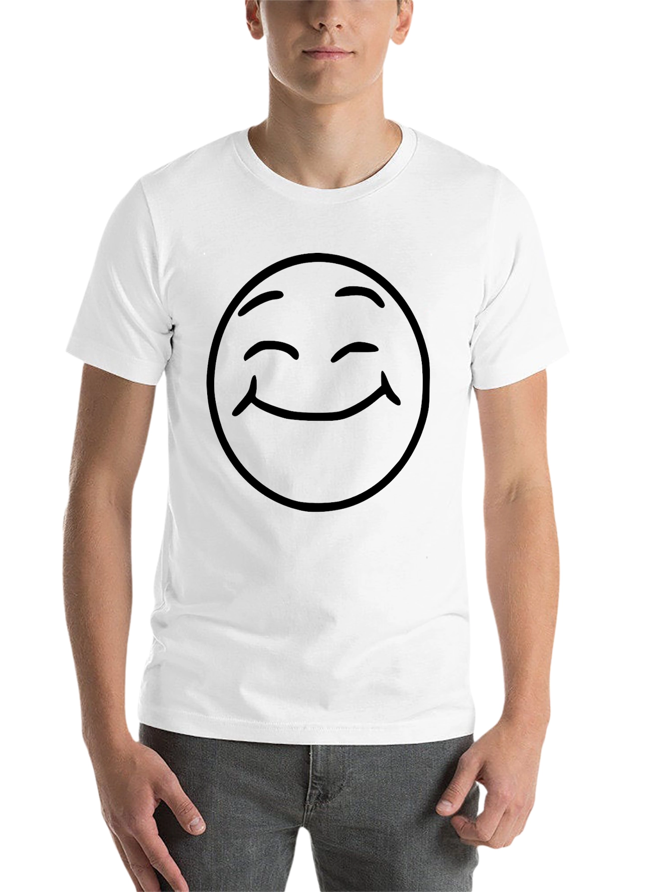 Black Smiley Face Graphic Tee - Classic Comfort view 14