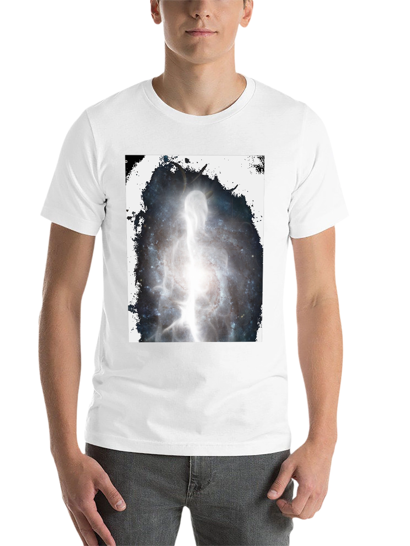 Black Cosmic Being Black Graphic T-Shirt view 14