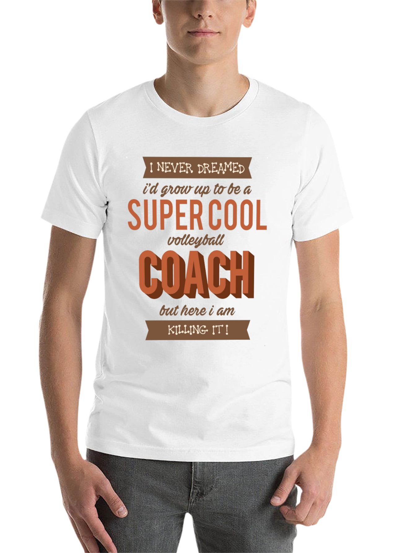 Black Super Cool Volleyball Coach Graphic T-Shirt view 14