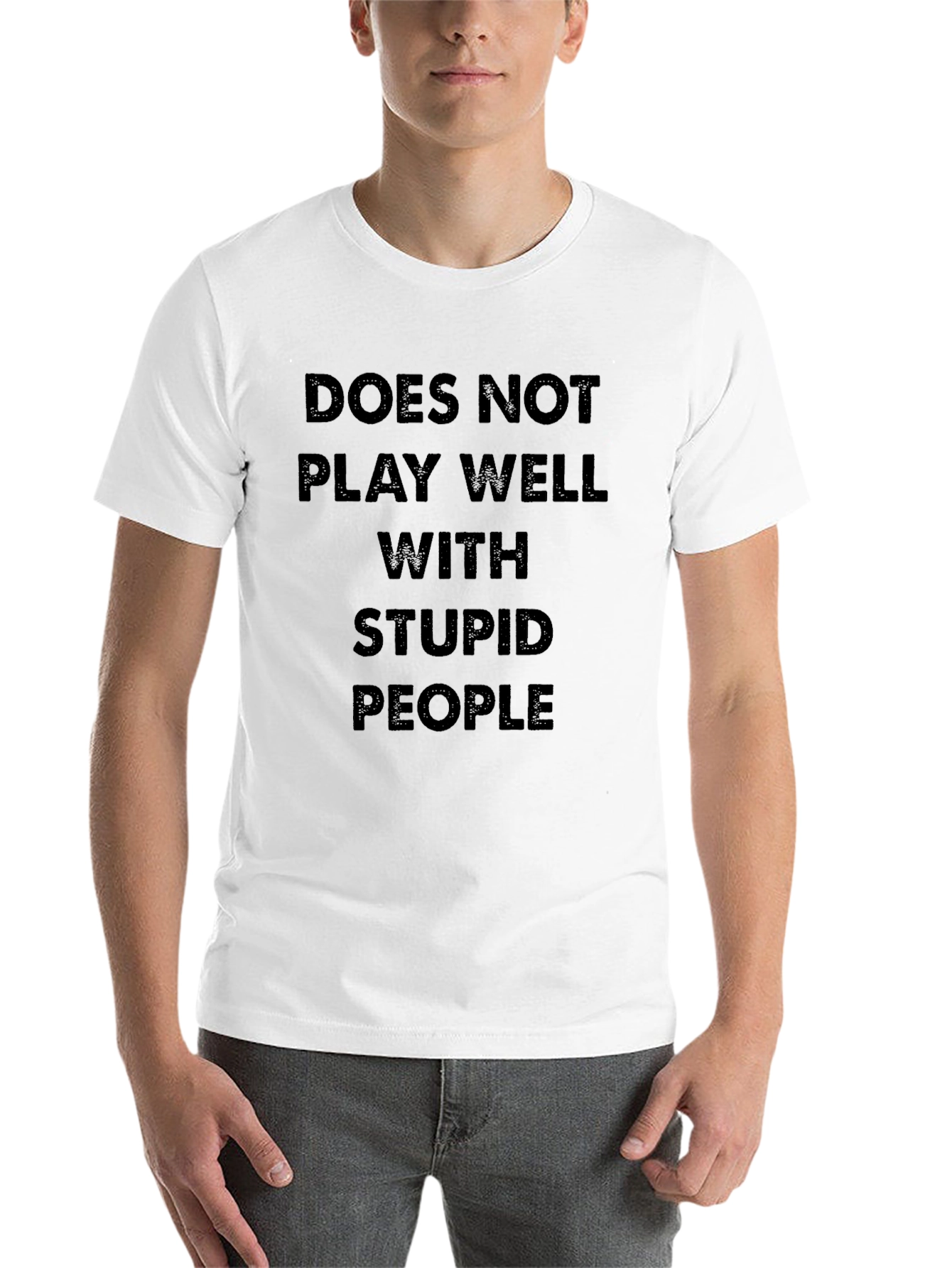 Black Does Not Play Well With Stupid People T-Shirt view 14