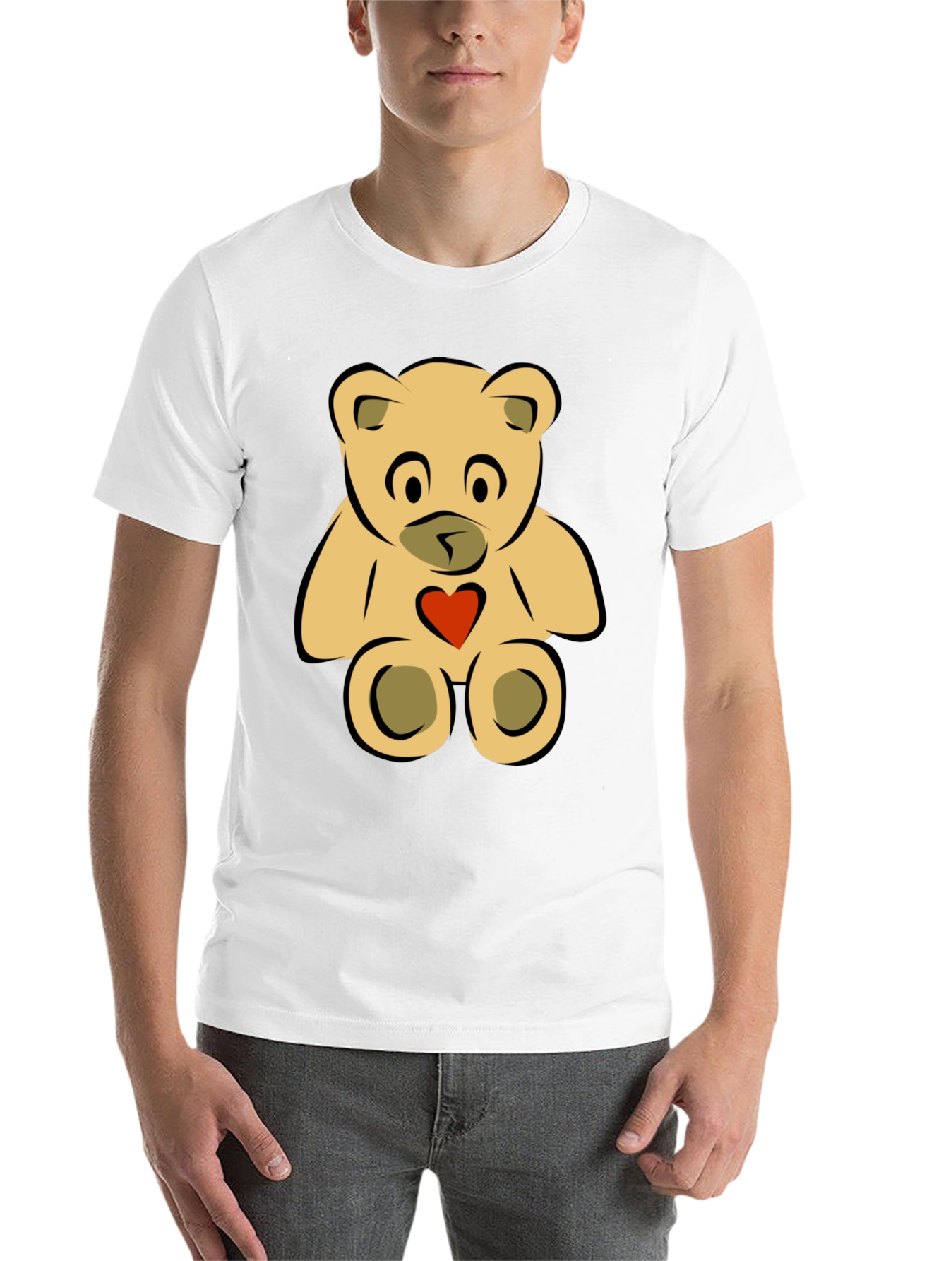 Black Cute Teddy Bear Graphic Tee - Black view 14