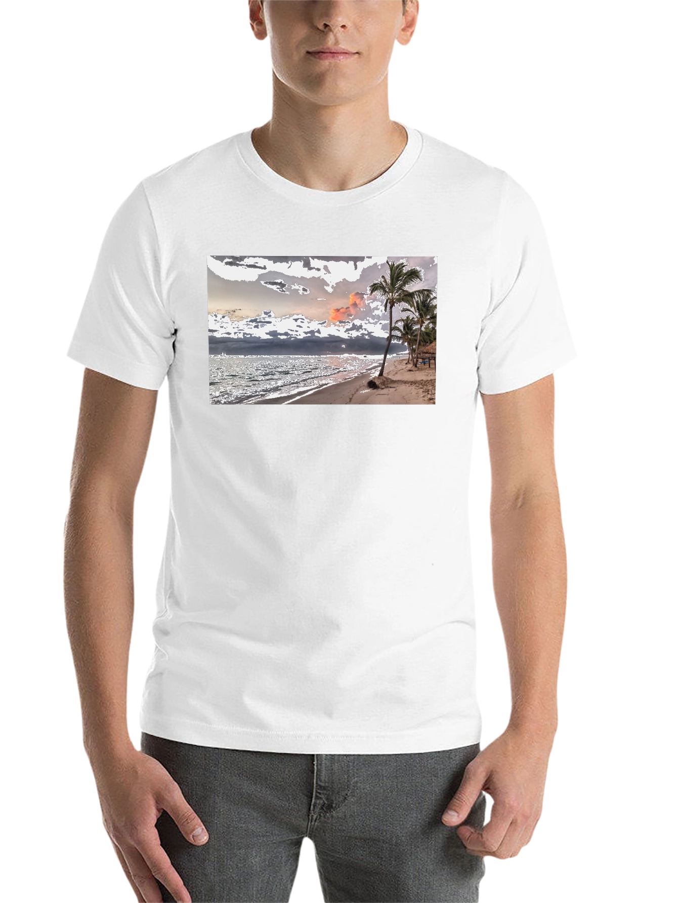 Black Beach Scene Graphic Tee view 14