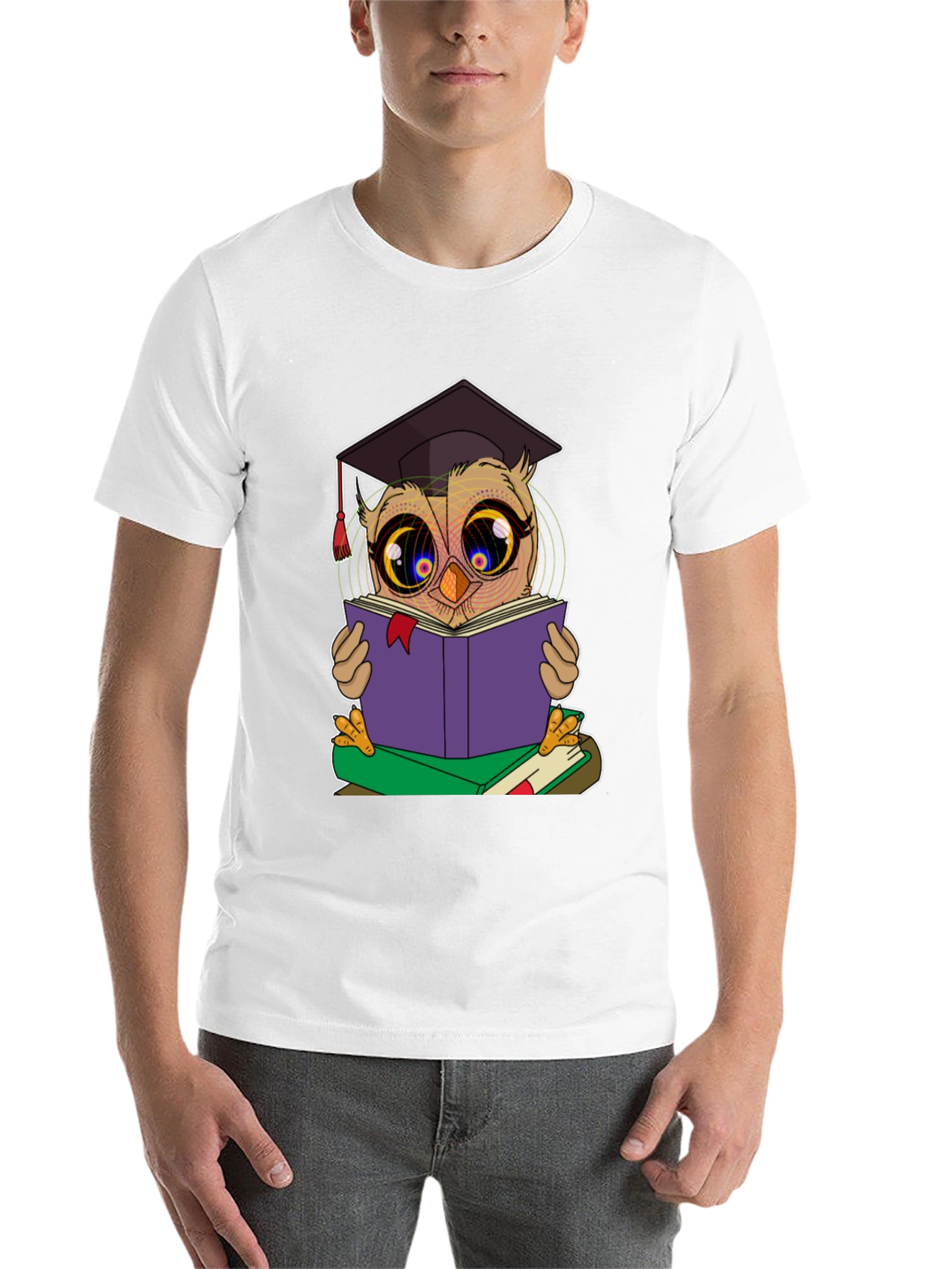 Black Owl Reading Book T-Shirt view 14