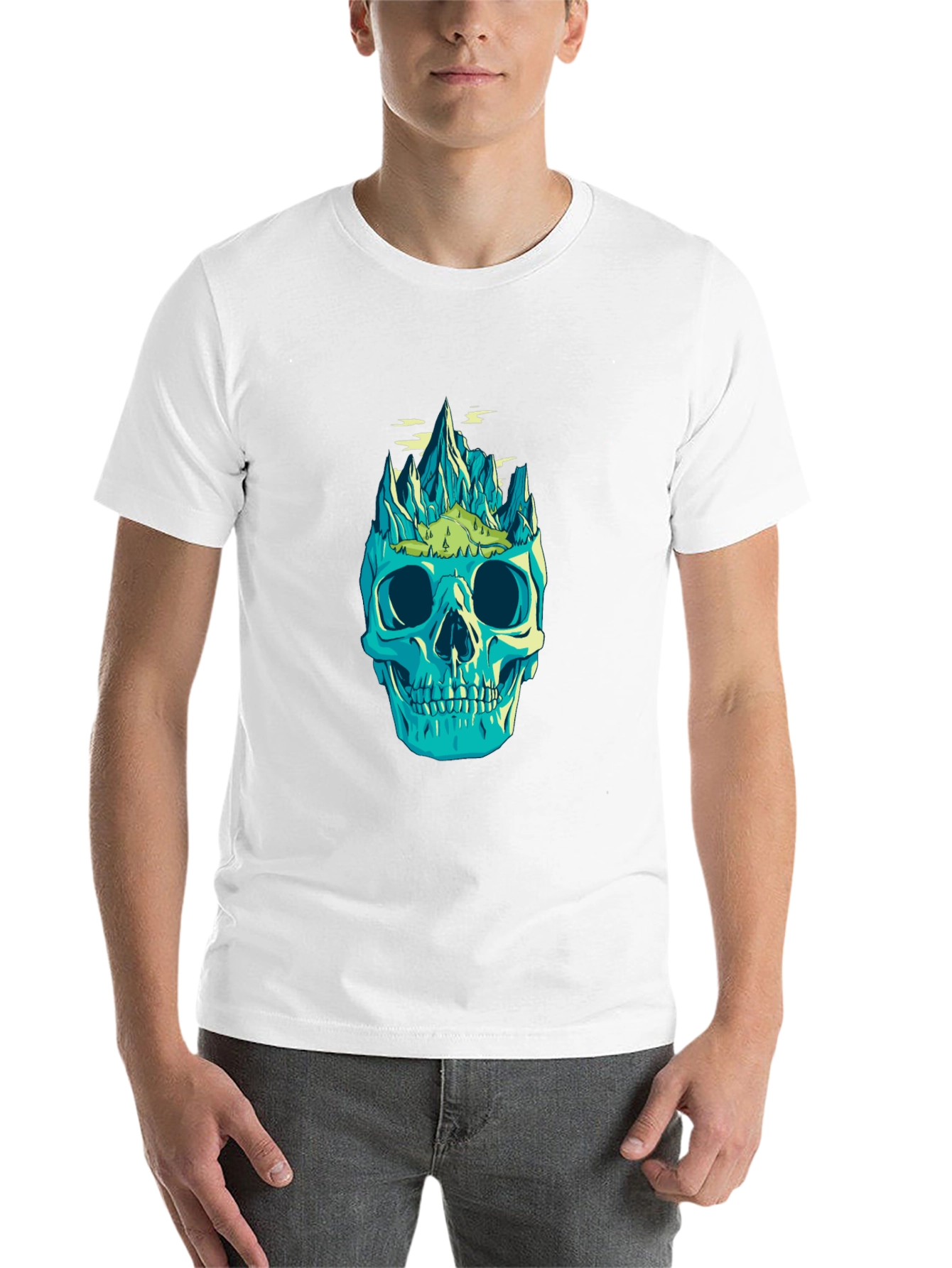 Black Skull Mountain Graphic Tee - Unique Design view 14