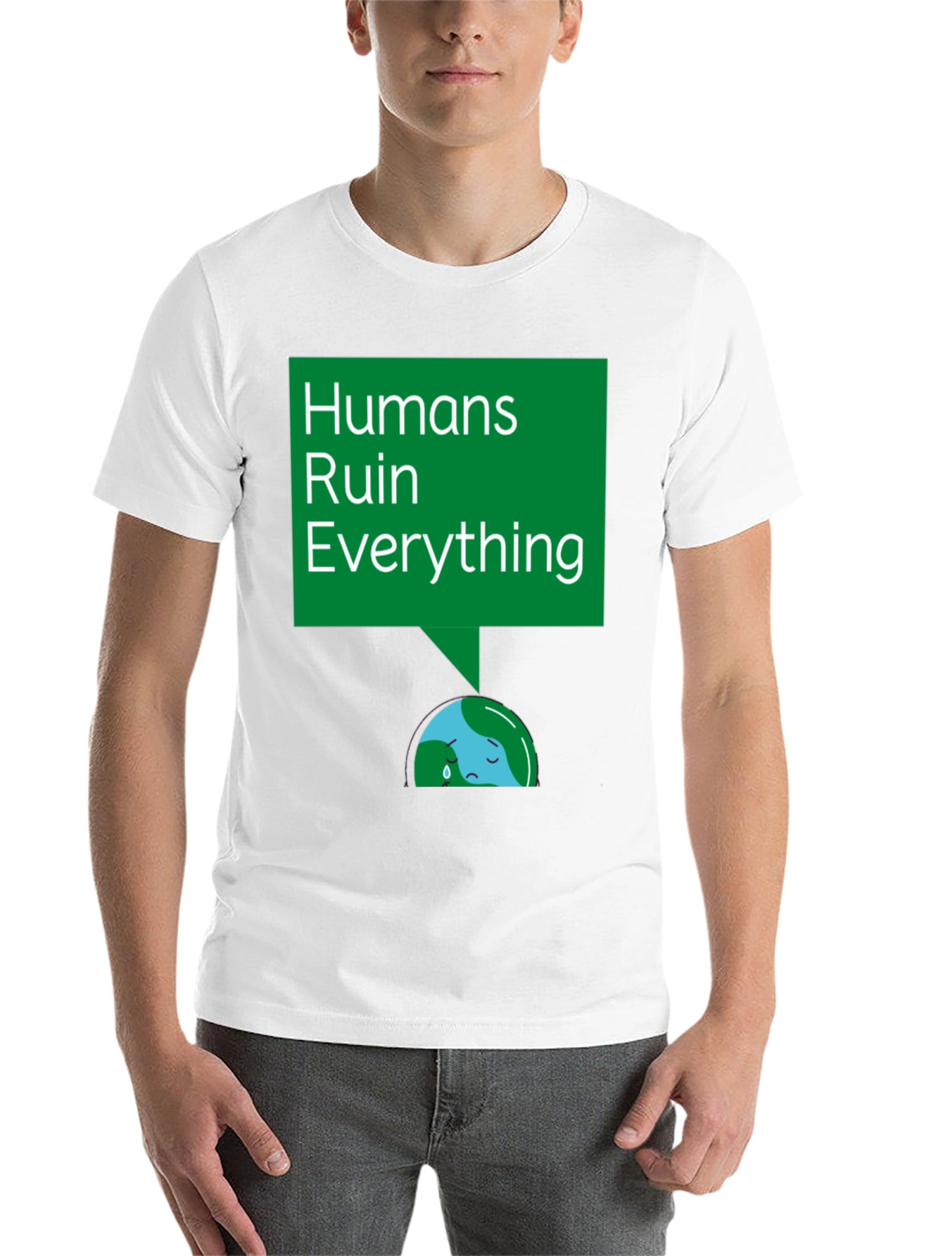 Black Humans Ruin Everything T-Shirt - Environmental Tee view 14
