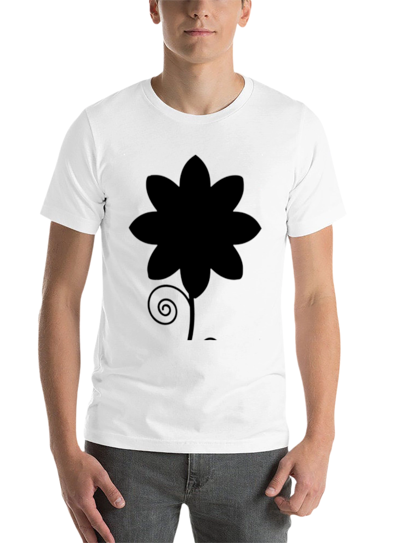 Black Black Flower Graphic Tee - Soft Cotton Casual Shirt view 14