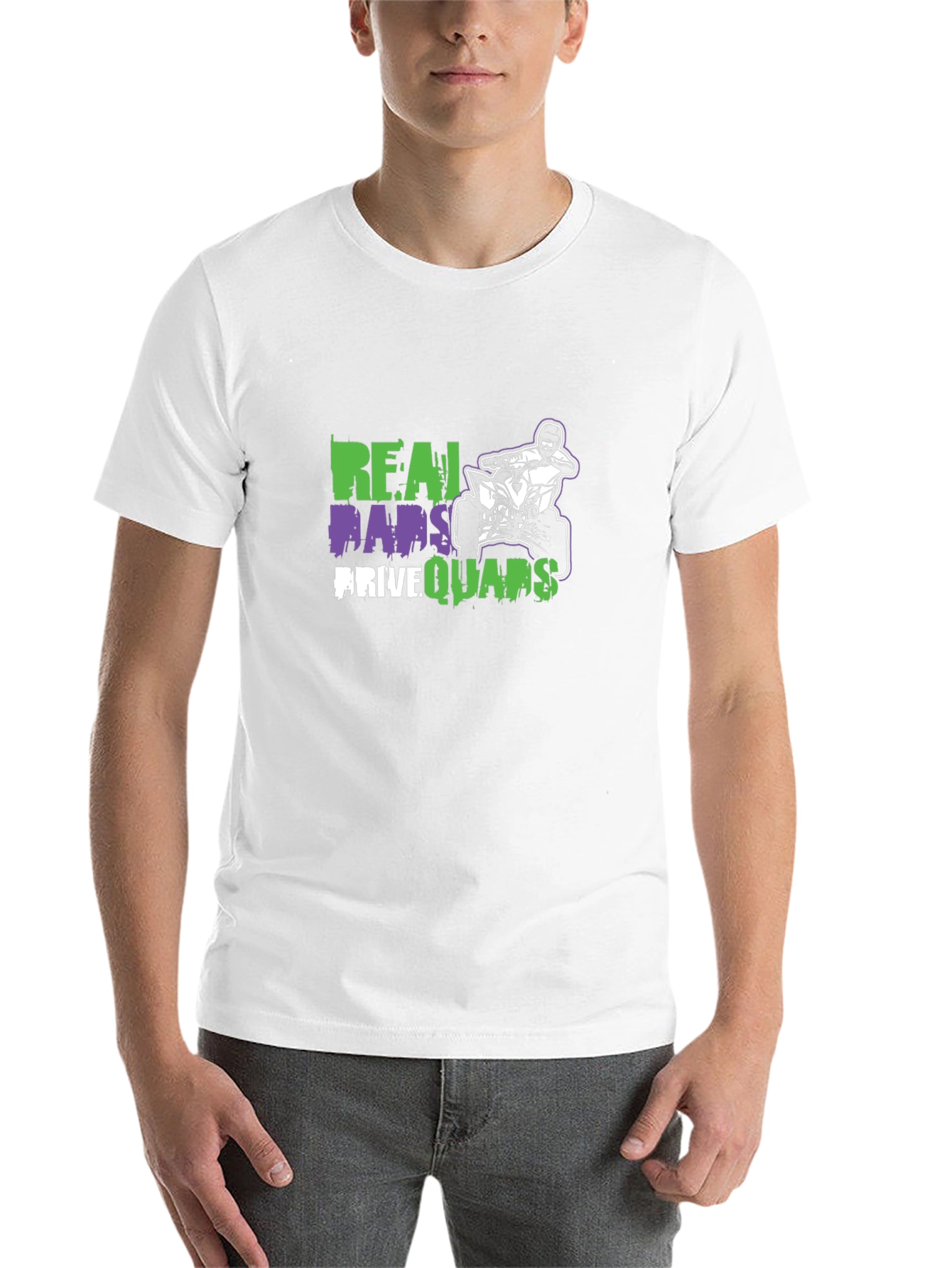 Black Real Dads Drive Quads Black T-Shirt view 14