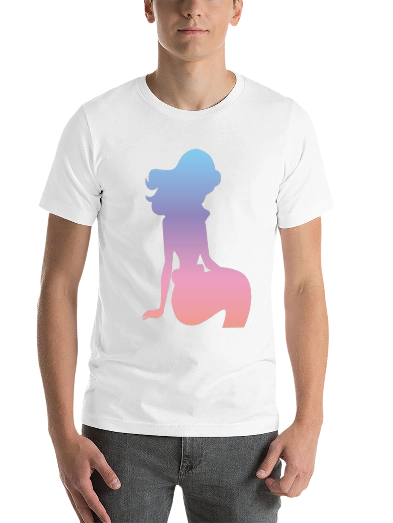 Mermaid Silhouette Graphic Tee - Black - 14