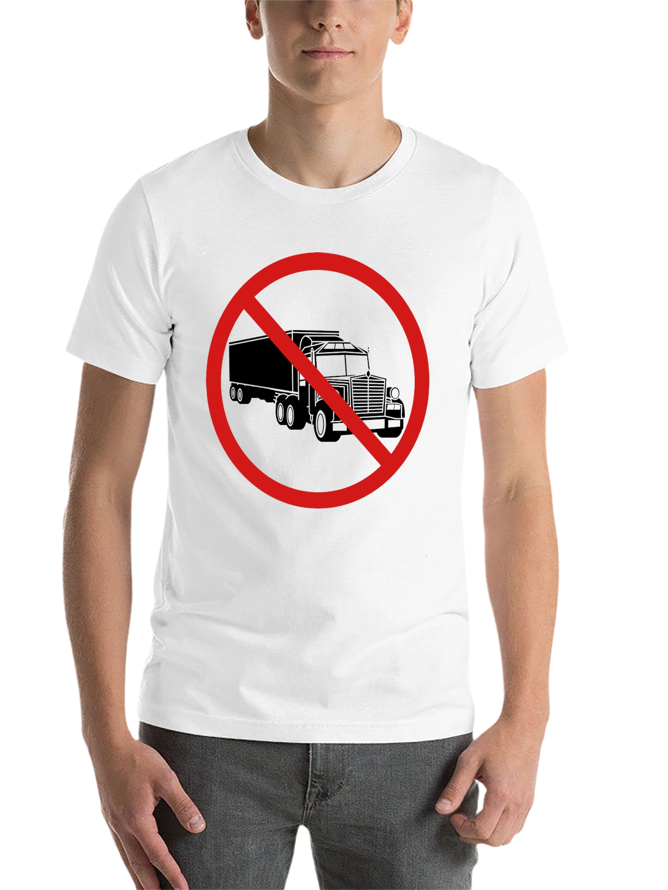 Black No Trucks Allowed Graphic Tee - Black Cotton T-Shirt view 14