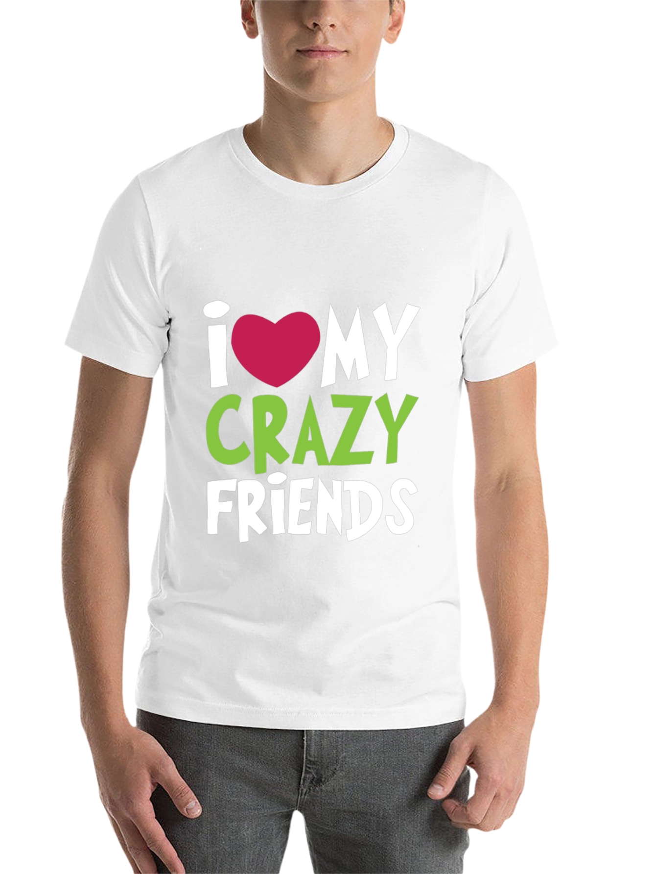Black I Heart My Crazy Friends T-Shirt - Fun Novelty Tee view 14