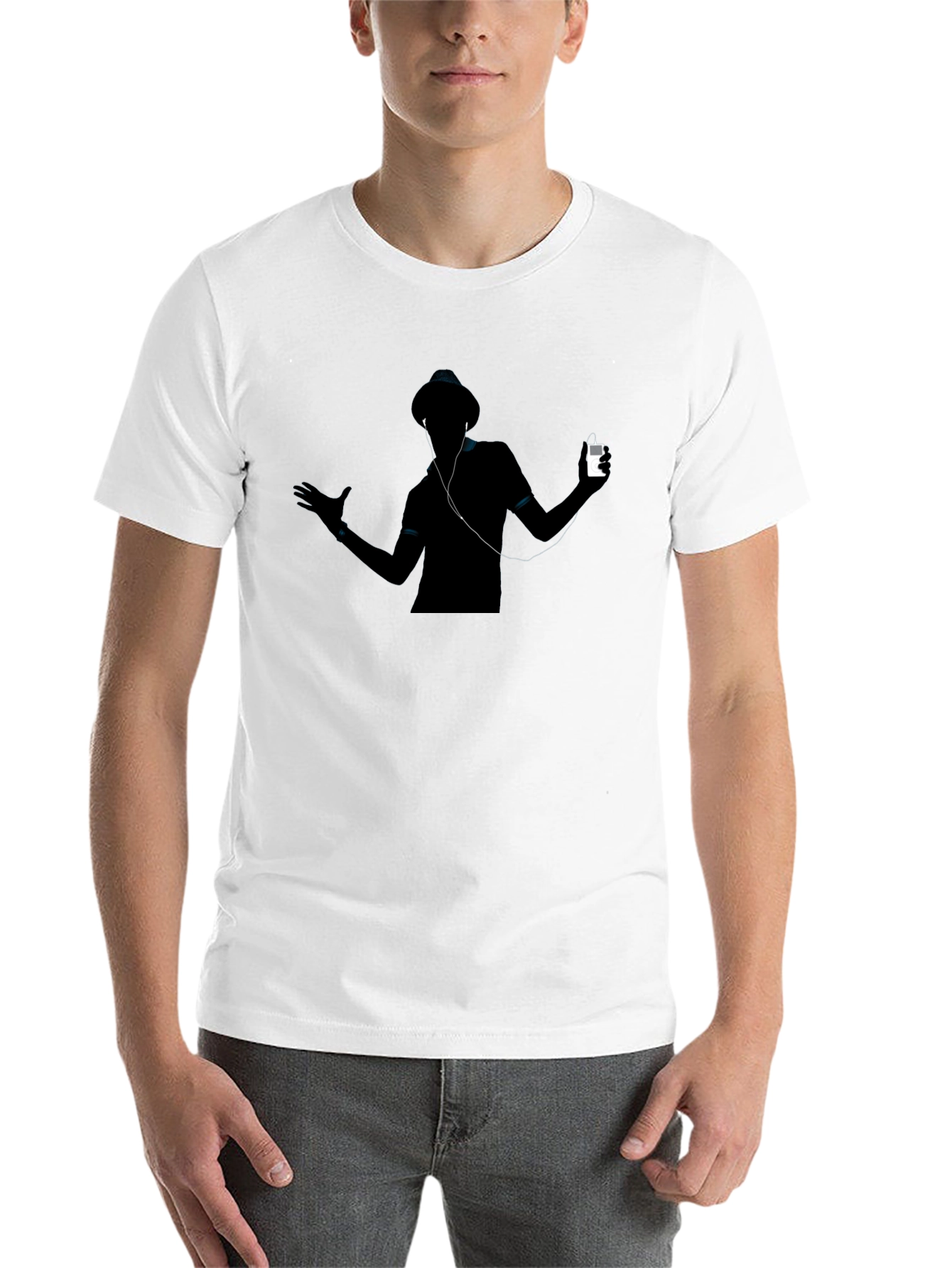 Black Silhouette Music Lover T-Shirt view 14