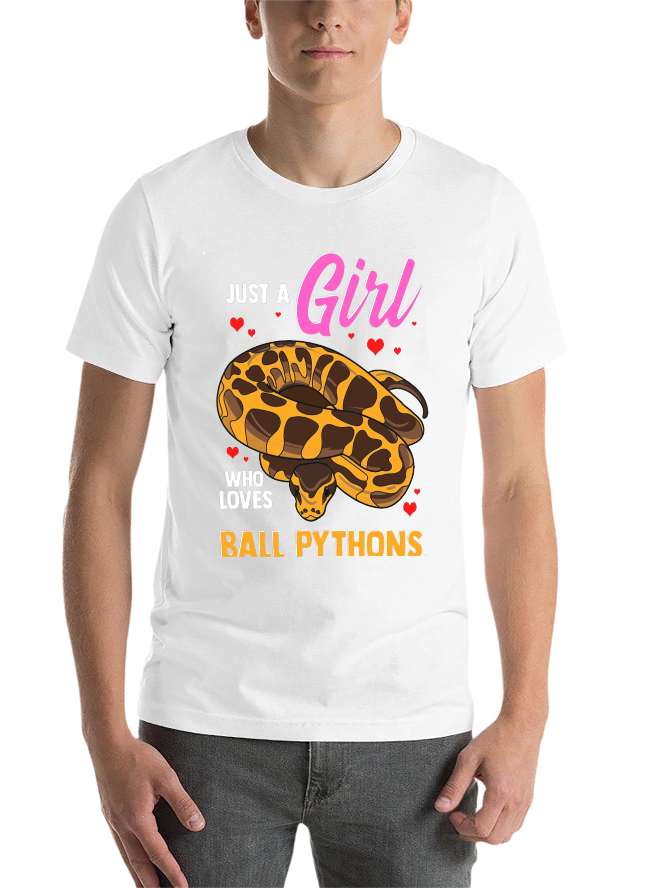 Black Just a Girl Who Loves Ball Pythons T-Shirt view 14