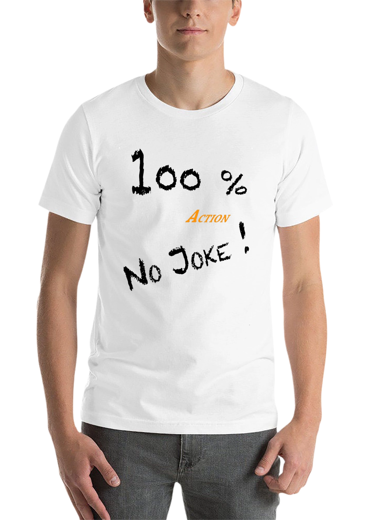 Black 100% Action Black Graphic Tee - No Joke! view 14