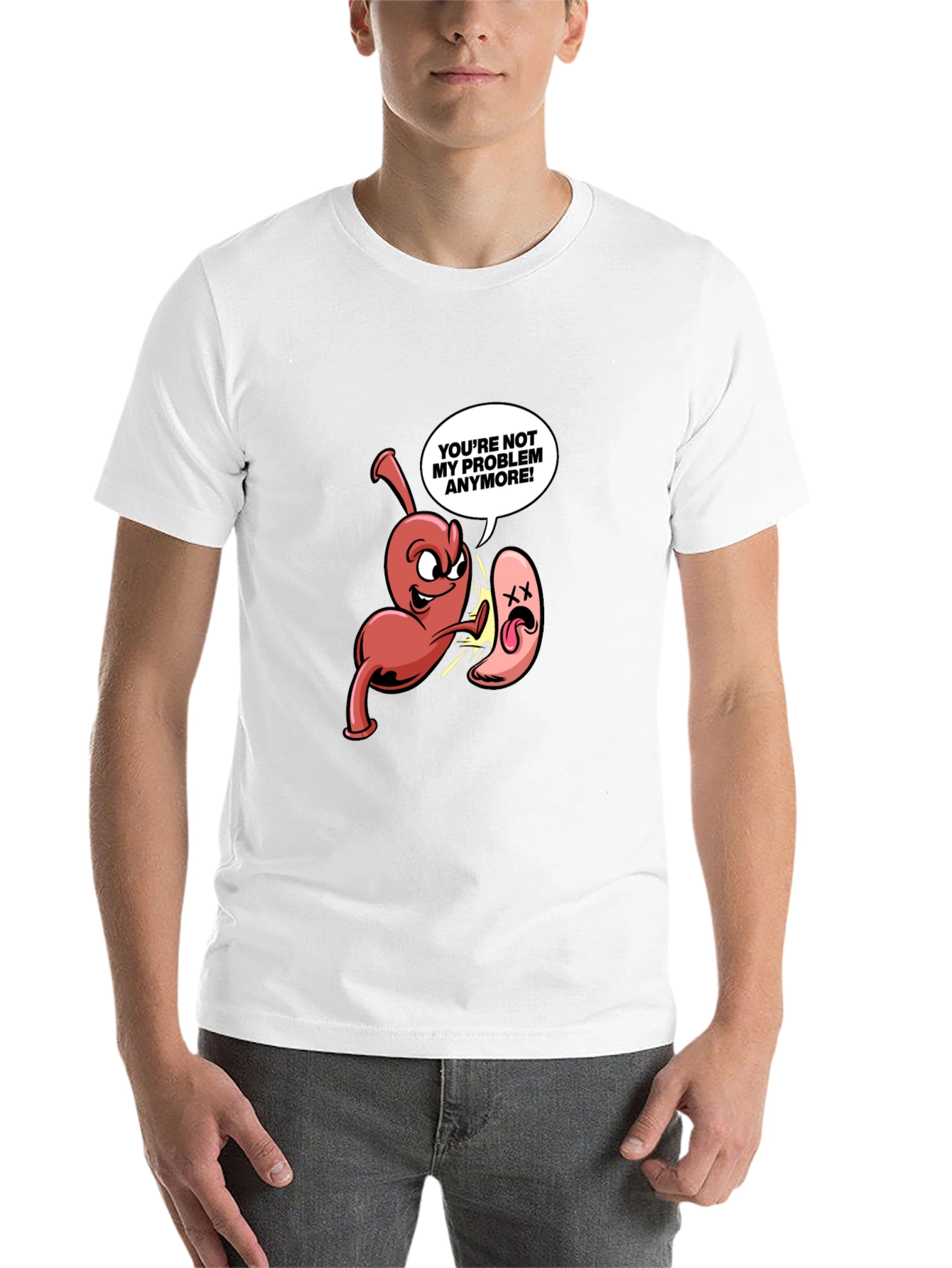 Black Funny Anatomy Humor T-Shirt - "Not My Problem Anymore!" view 14
