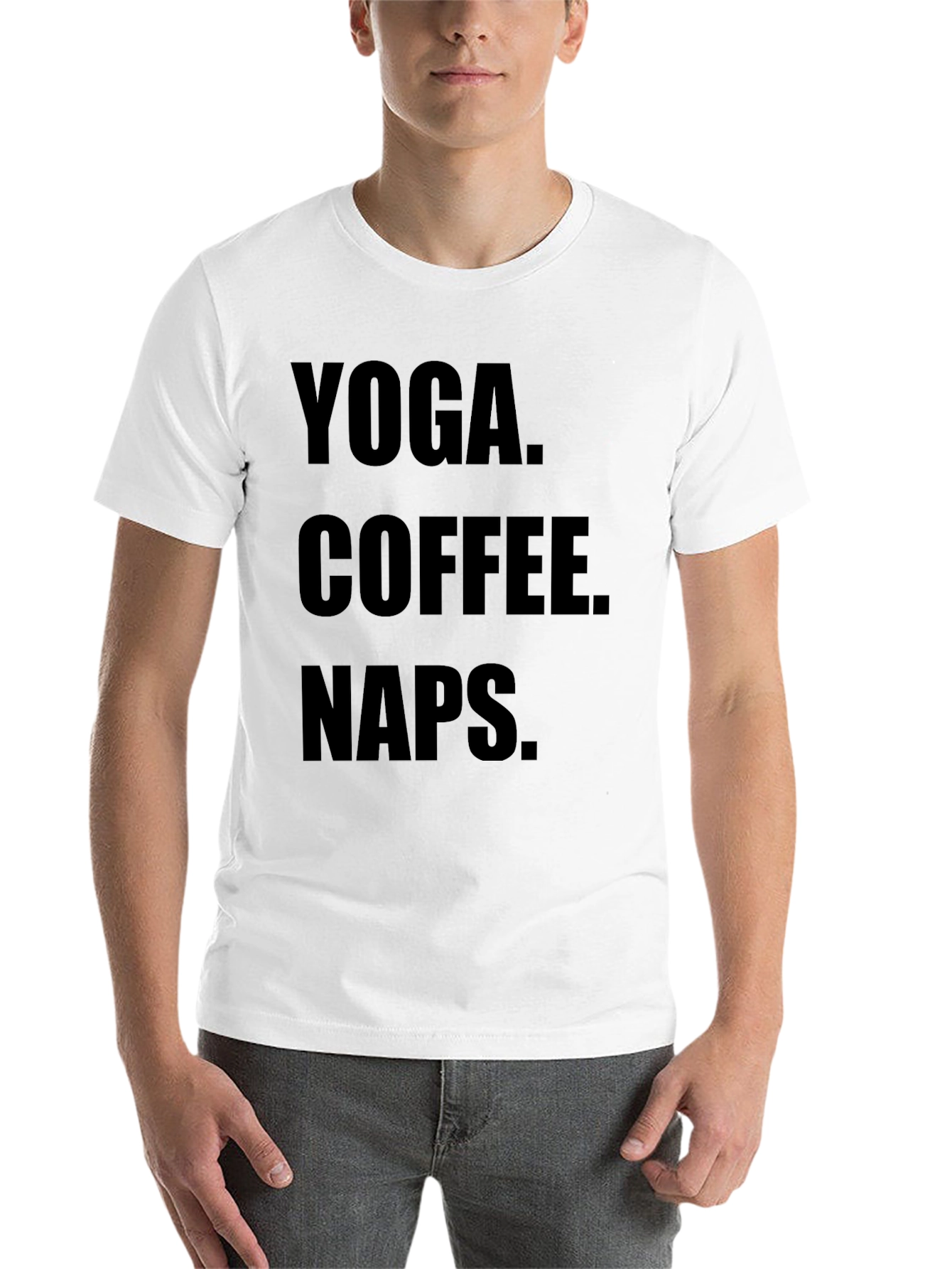 Black Yoga Coffee Naps Black Graphic Tee Shirt view 14