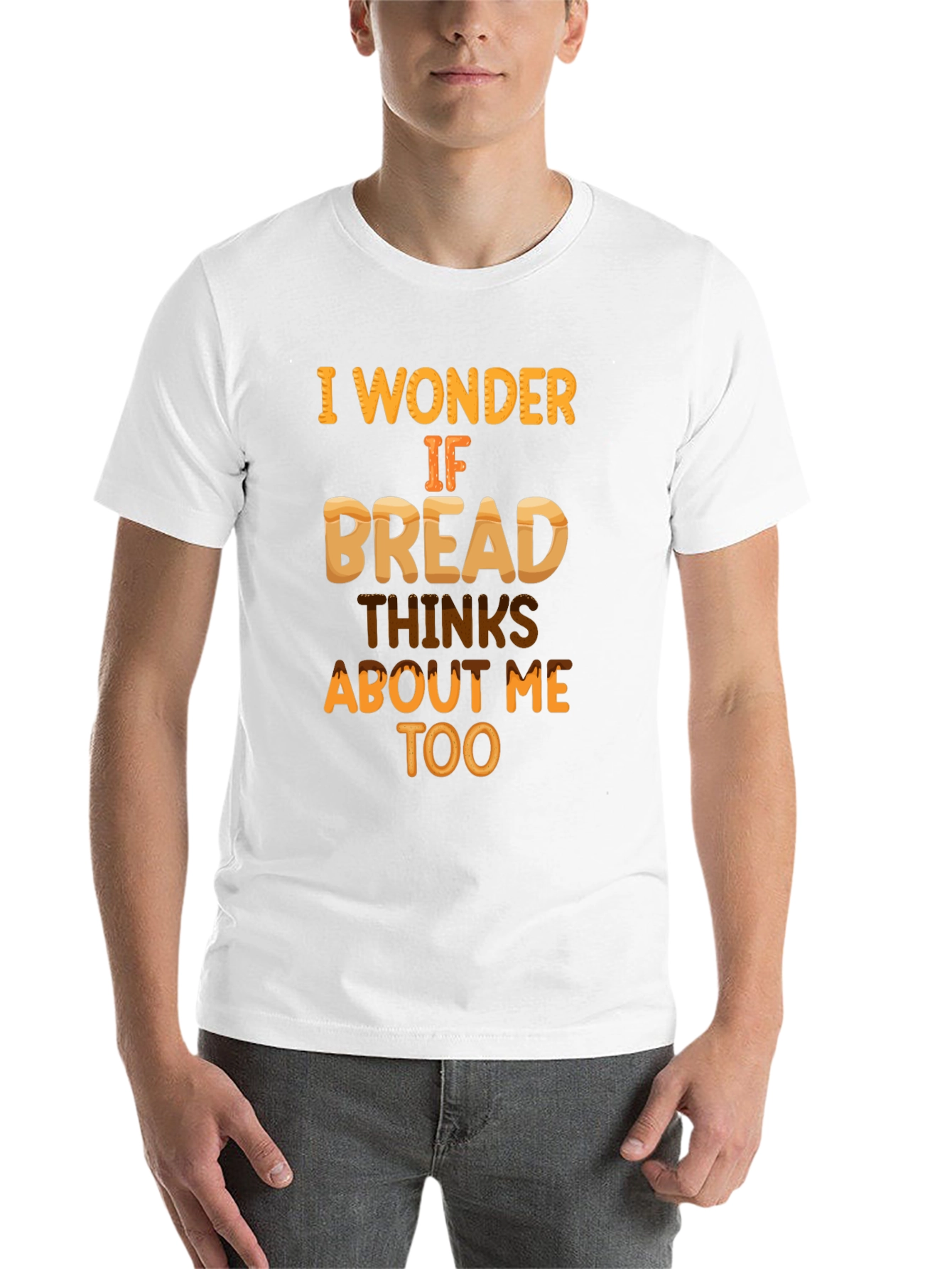 Black Funny Bread T-Shirt: Does Bread Think About Me? view 14