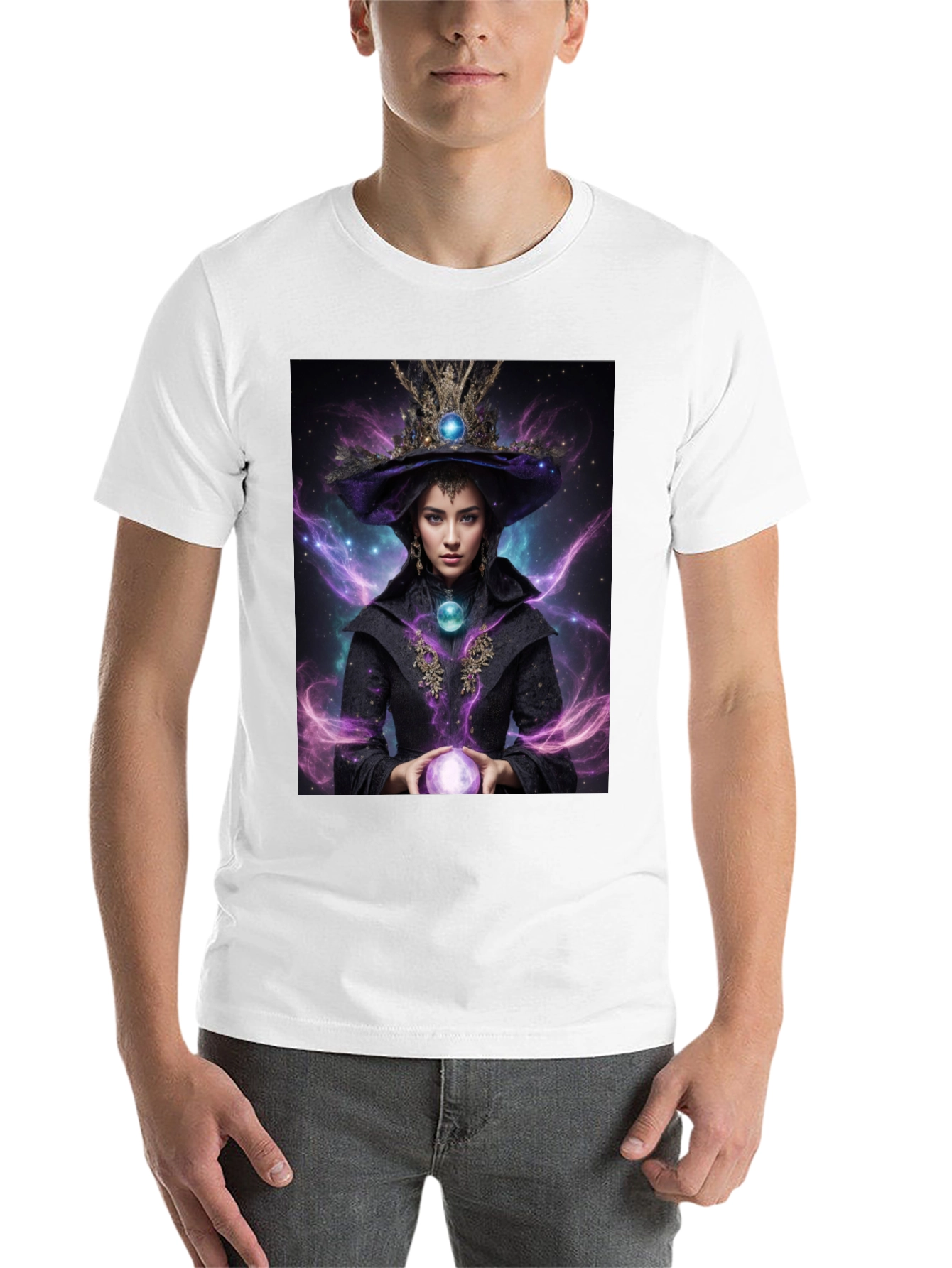 Mystic Witch Graphic Tee - Unisex Black T-Shirt - 14