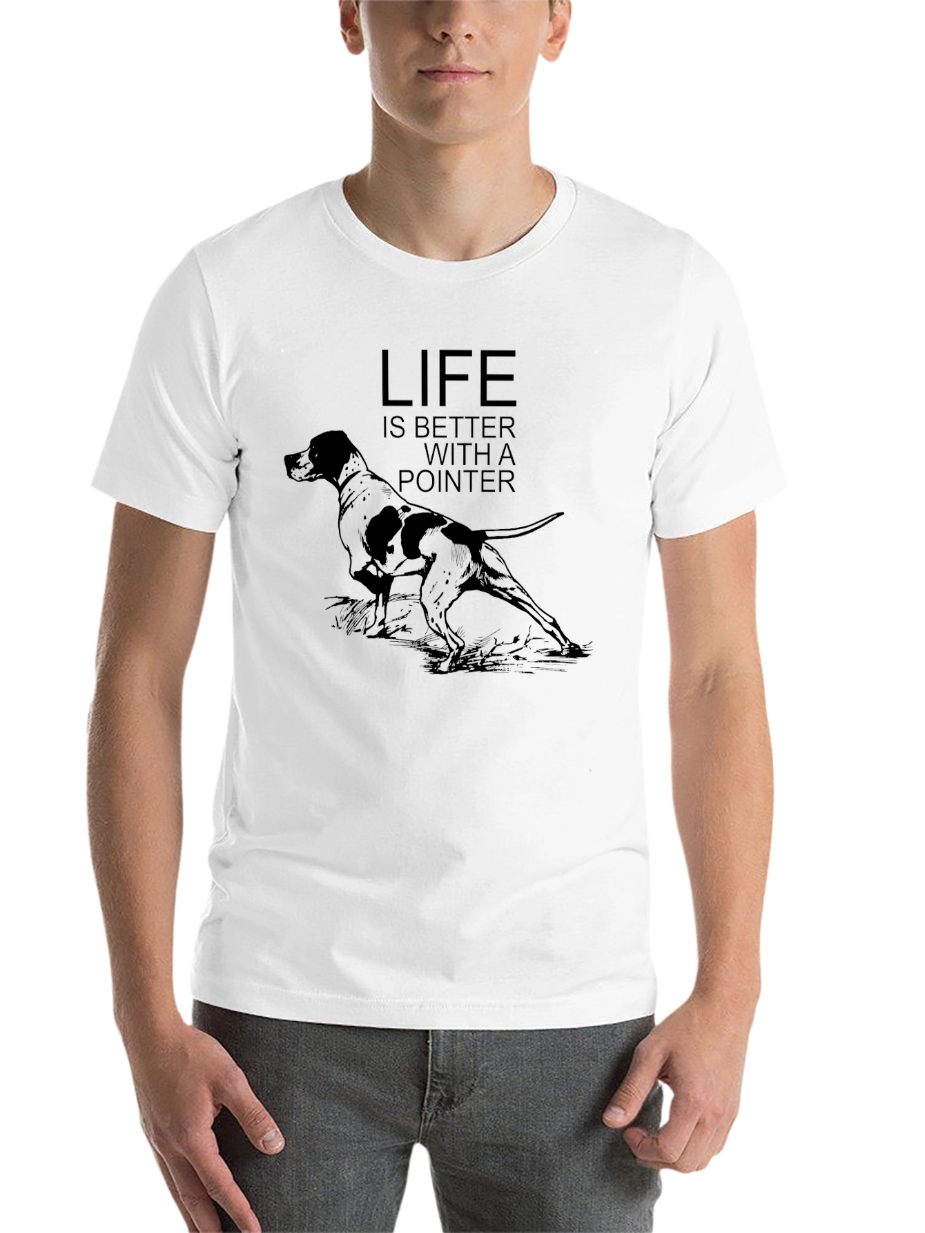 Black Life Is Better With A Pointer Dog Graphic T-Shirt view 14