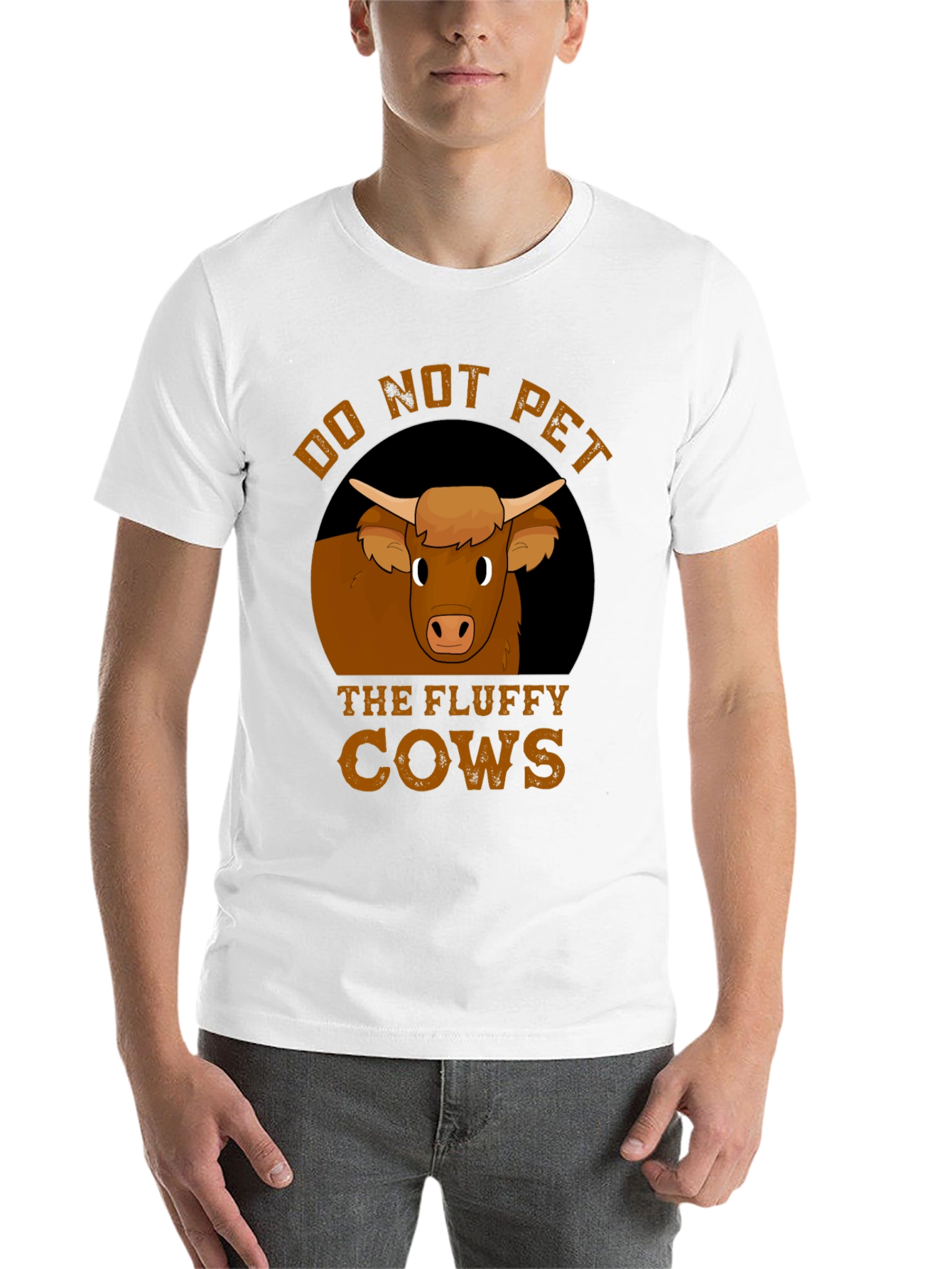 Black Do Not Pet the Fluffy Cows T-Shirt view 14