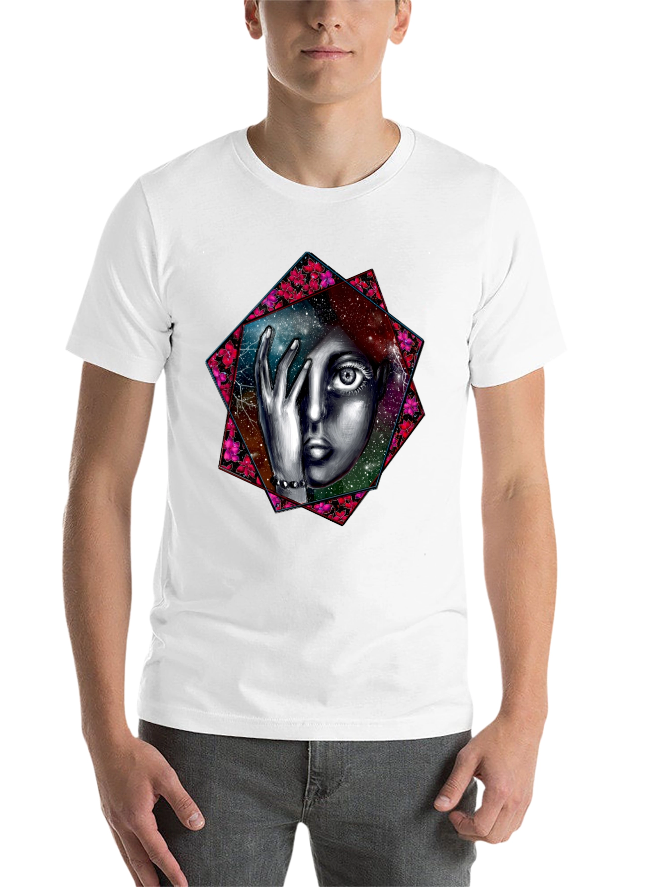 Black Cosmic Woman Graphic T-Shirt - Black view 14