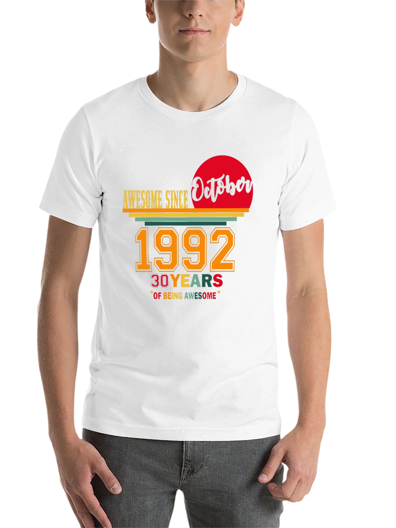 Black Awesome Since October 1992 - 30th Birthday T-Shirt view 14