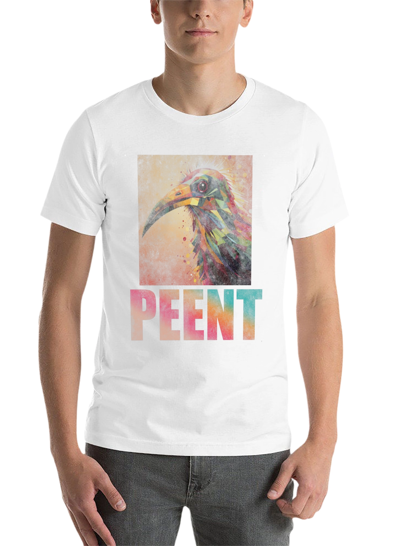 Black Abstract Bird Art Tee - Unique Graphic T-Shirt view 14
