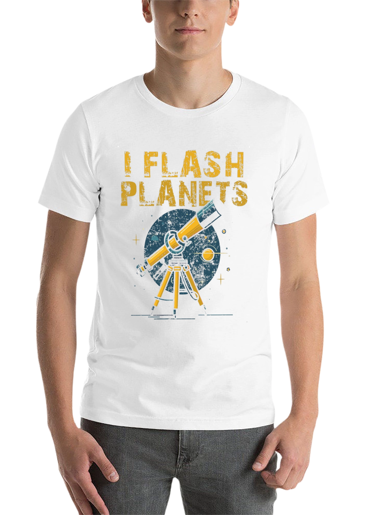 Black I Flash Planets T-Shirt - Astronomy Humor view 14