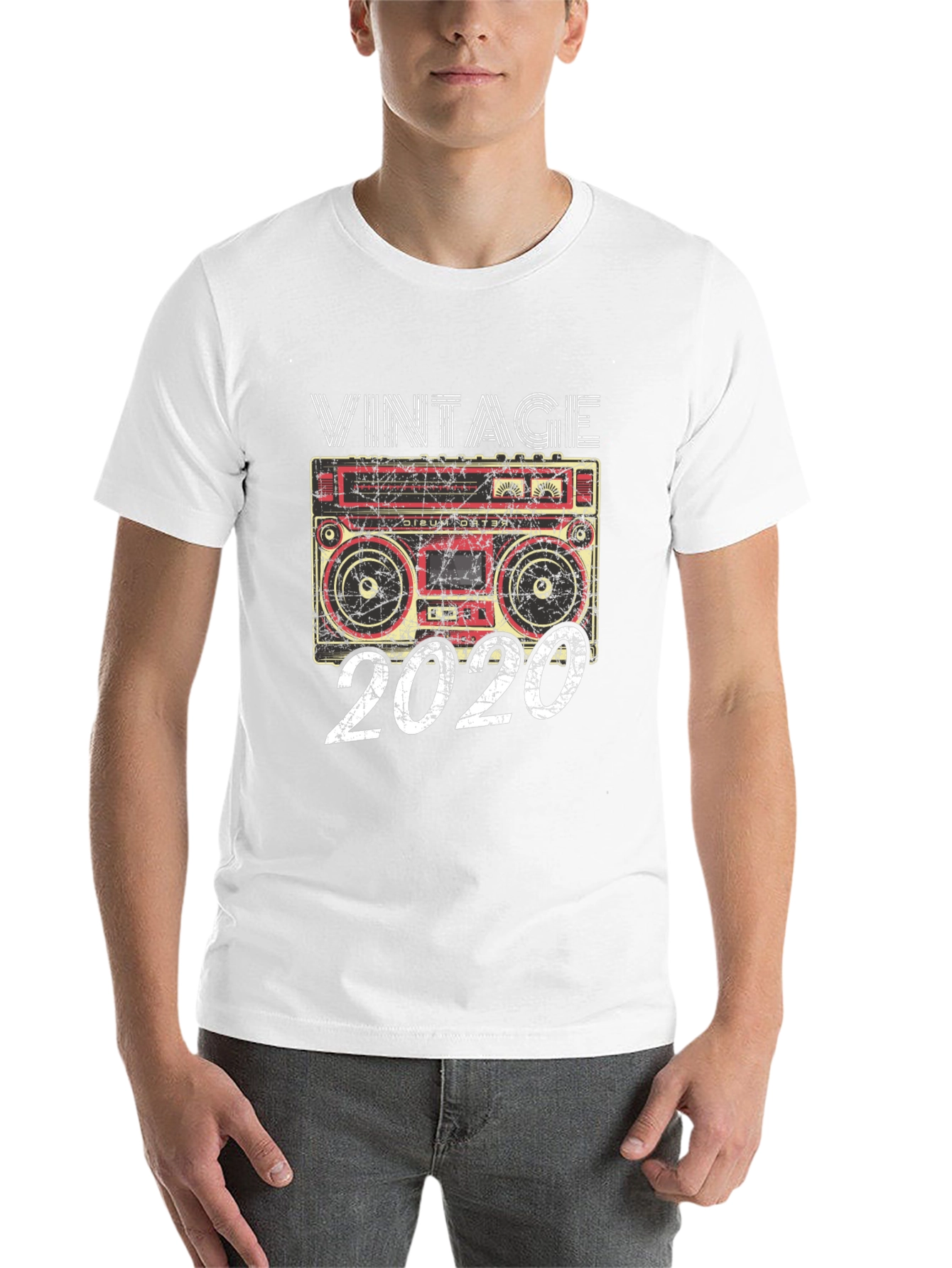 Black Vintage 2020 Boombox T-Shirt view 14