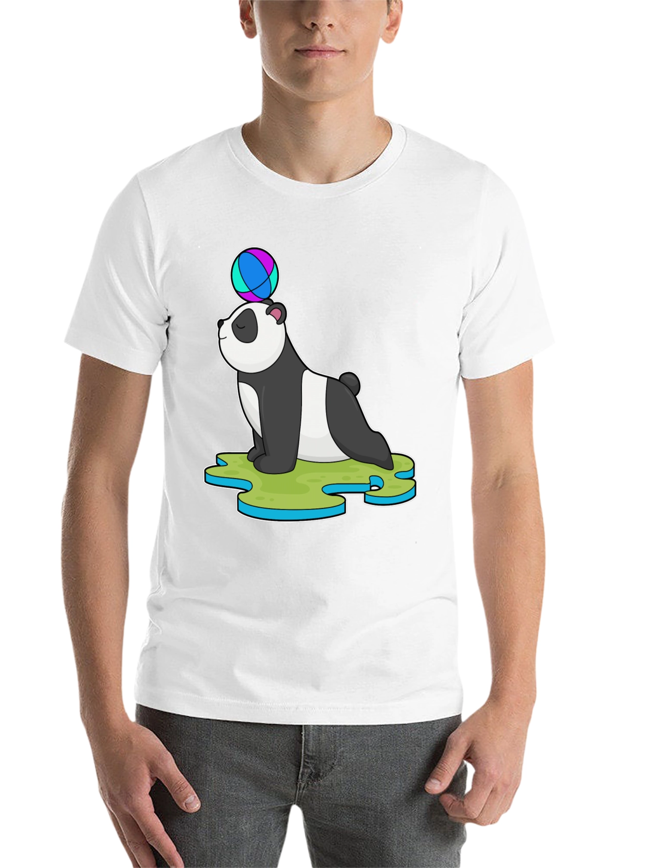 Black Panda Balancing Ball T-Shirt view 14
