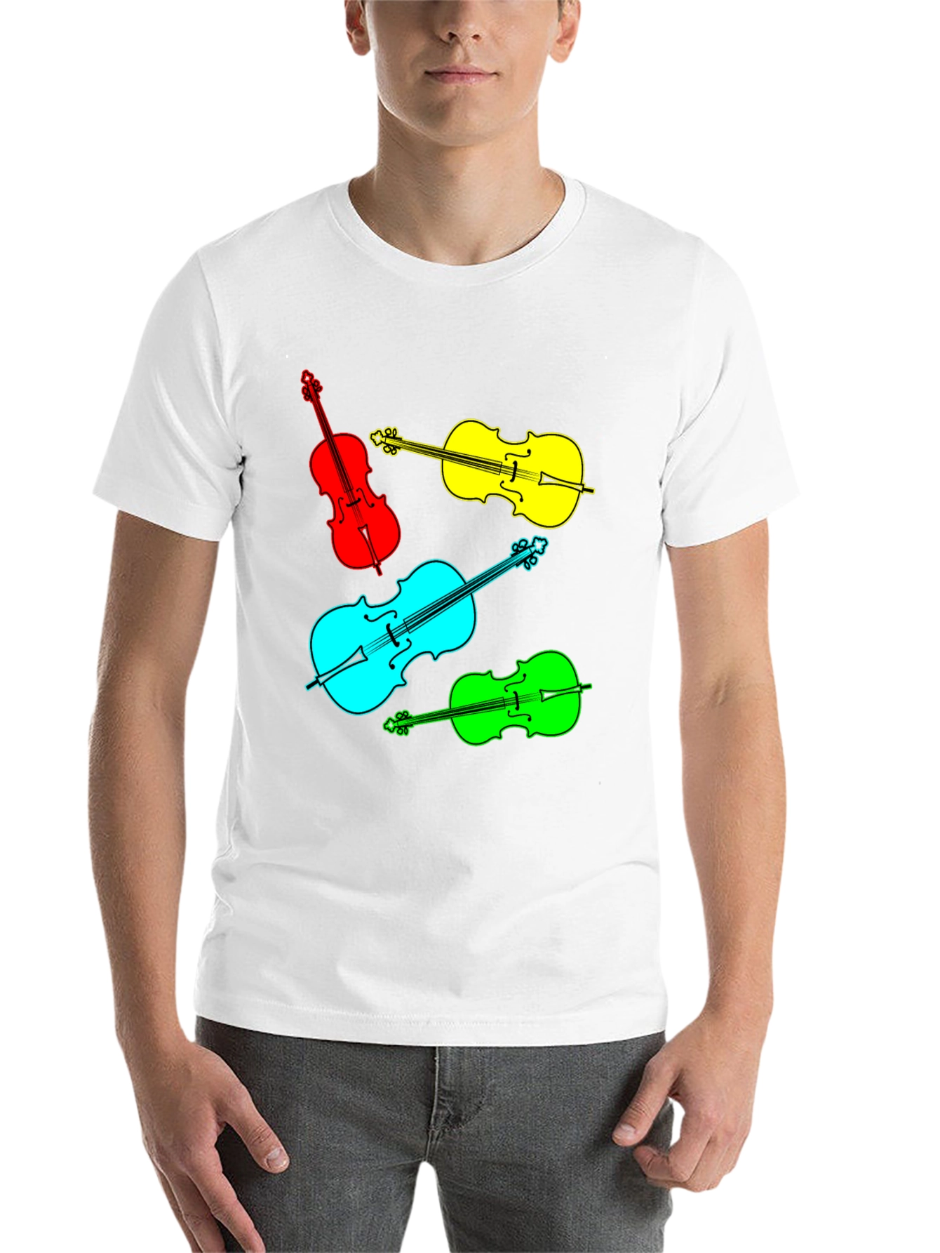 Black Vibrant Violin Graphic Tee - Musical Statement view 14