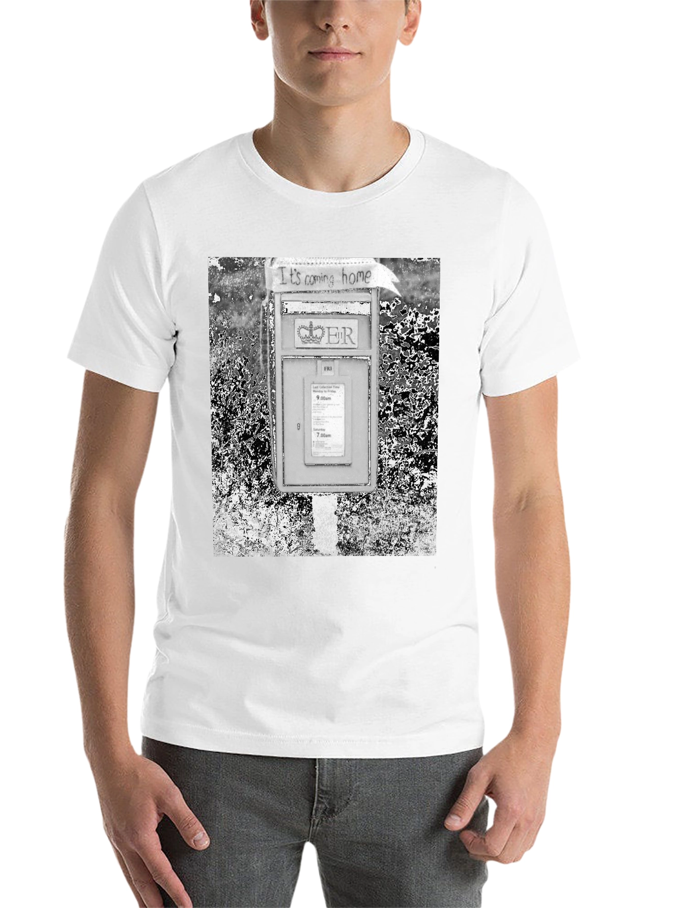 Black Retro British Mailbox T-Shirt view 14