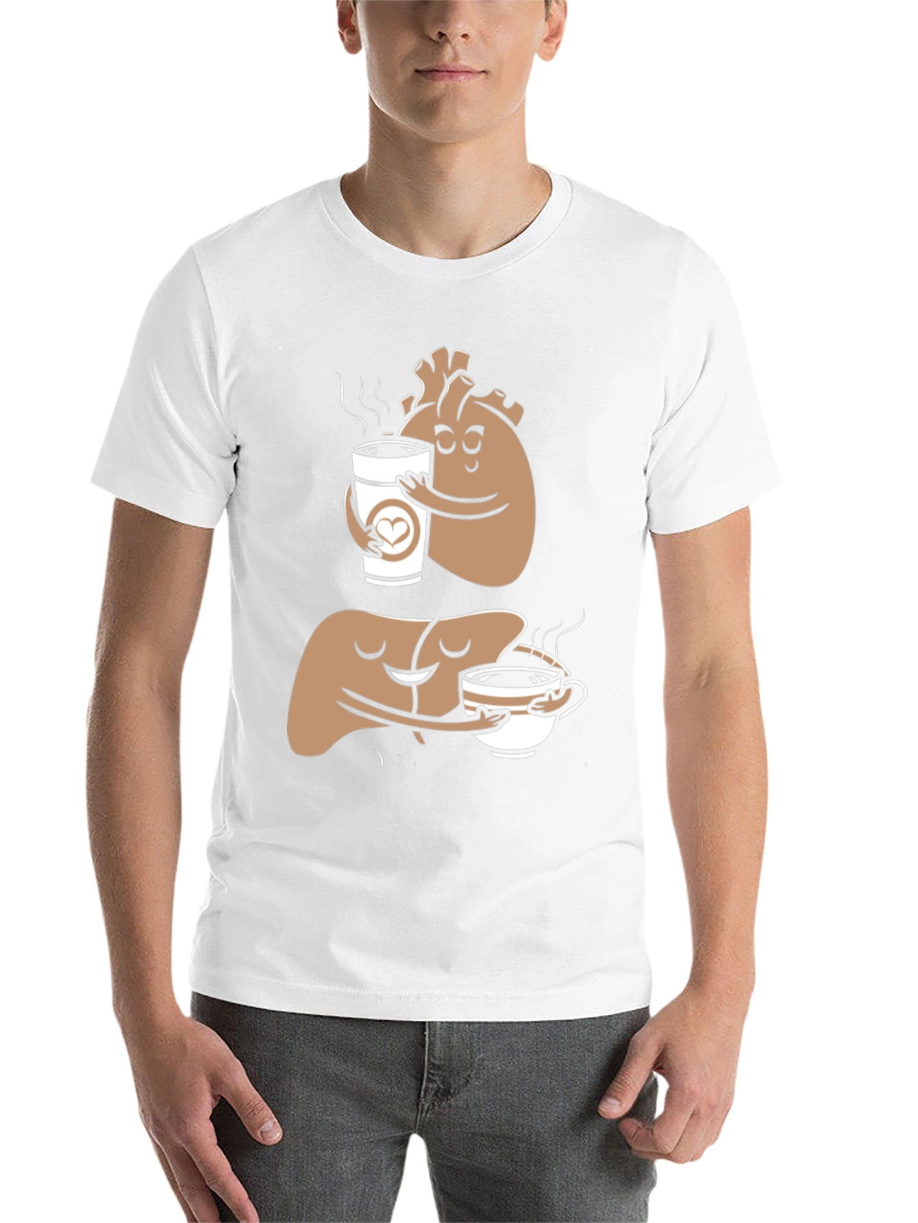 Black Anatomical Heart & Liver Coffee T-Shirt view 14