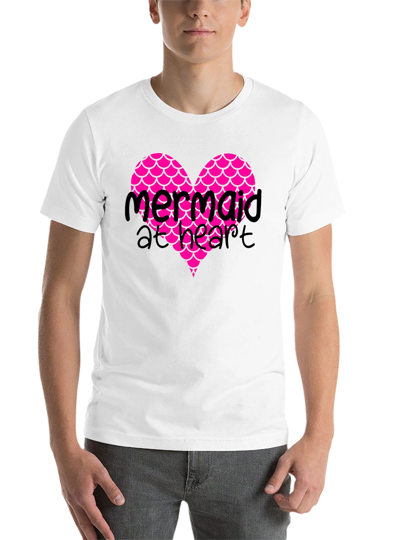 Black Mermaid at Heart Black Graphic T-Shirt view 14
