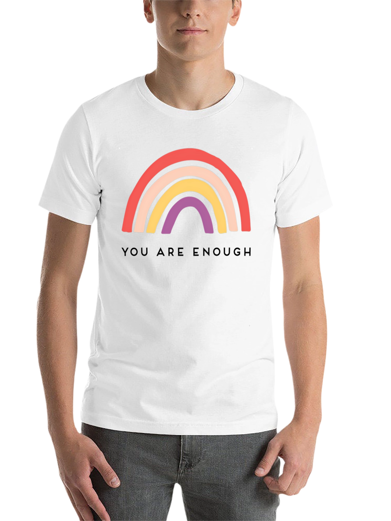 Black You Are Enough Rainbow Graphic Tee view 14